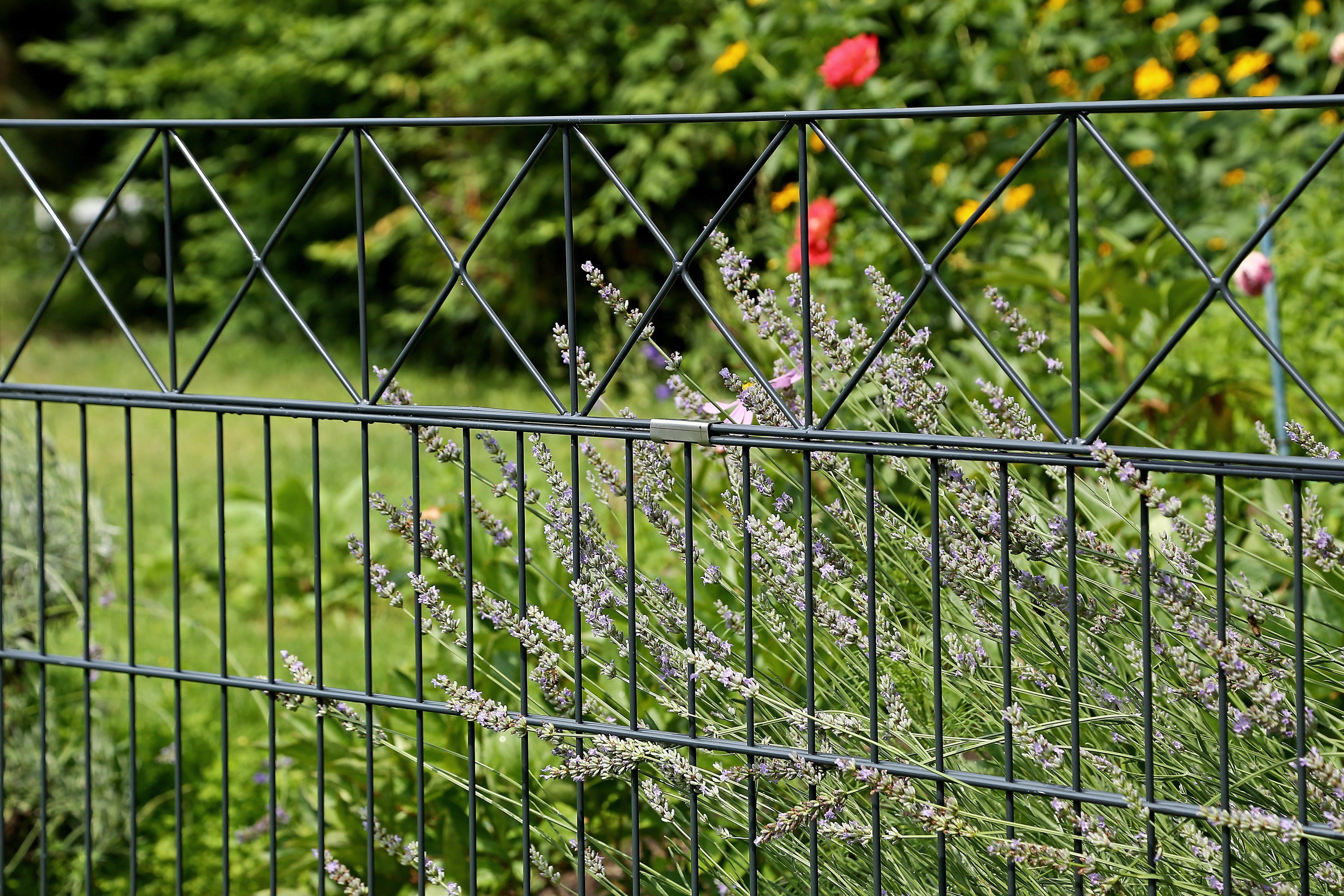 GAH Alberts Dubbelstaafmat hekwerk Nexus antraciet, hoogte: 100-160cm, totale lengte: 10-20m, voor plaatsing in beton (set, 5 stuks)