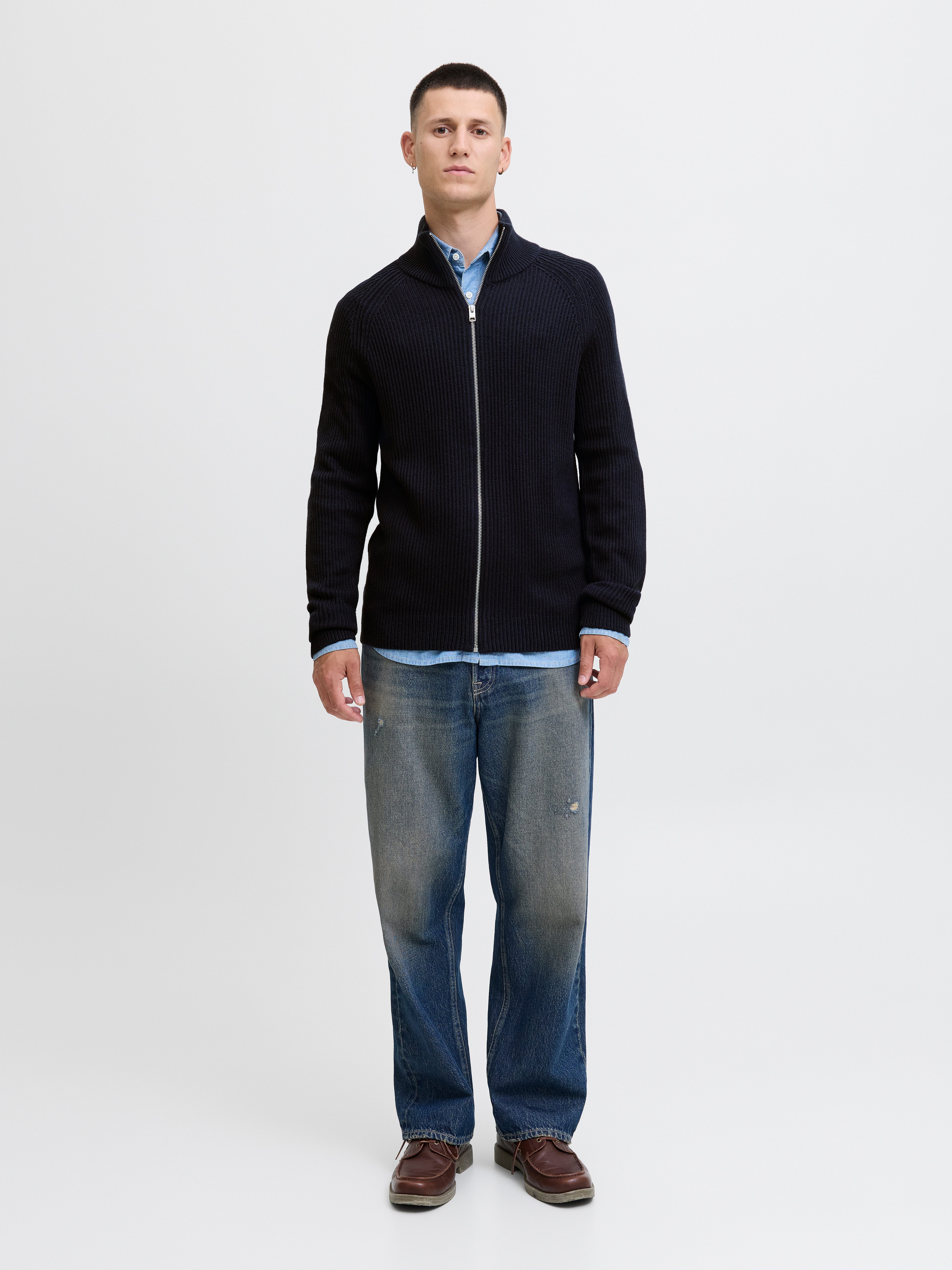 Jack & Jones Vest JJPANNEL KNIT ZIP CARDIGAN AW25