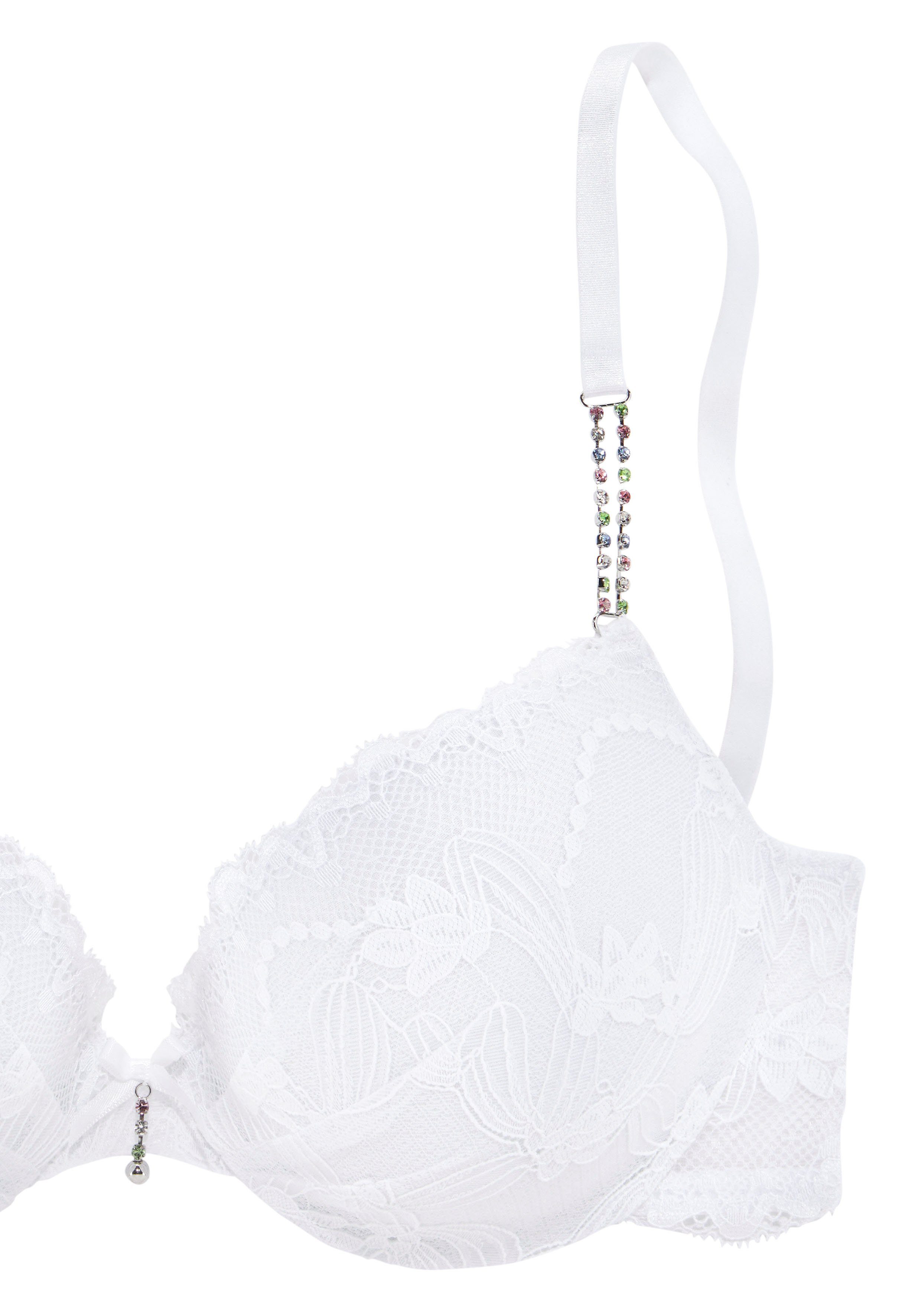 Lascana Push-up-bh Dalia met elegante stras op de schouderbandjes, lingerie