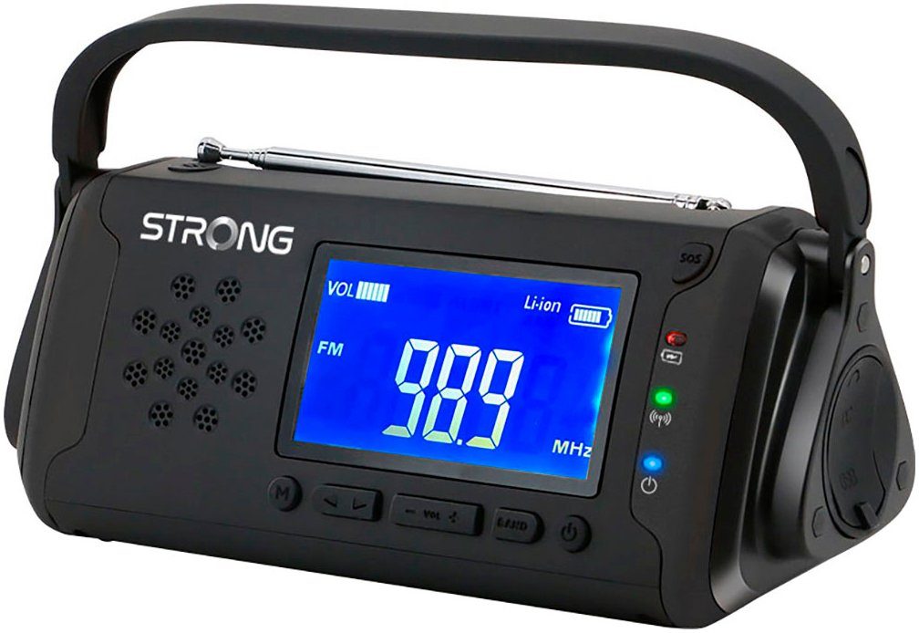 Strong Noodradio EPR1500 Camping- en noodradio met zonne- en handbediening, powerbank