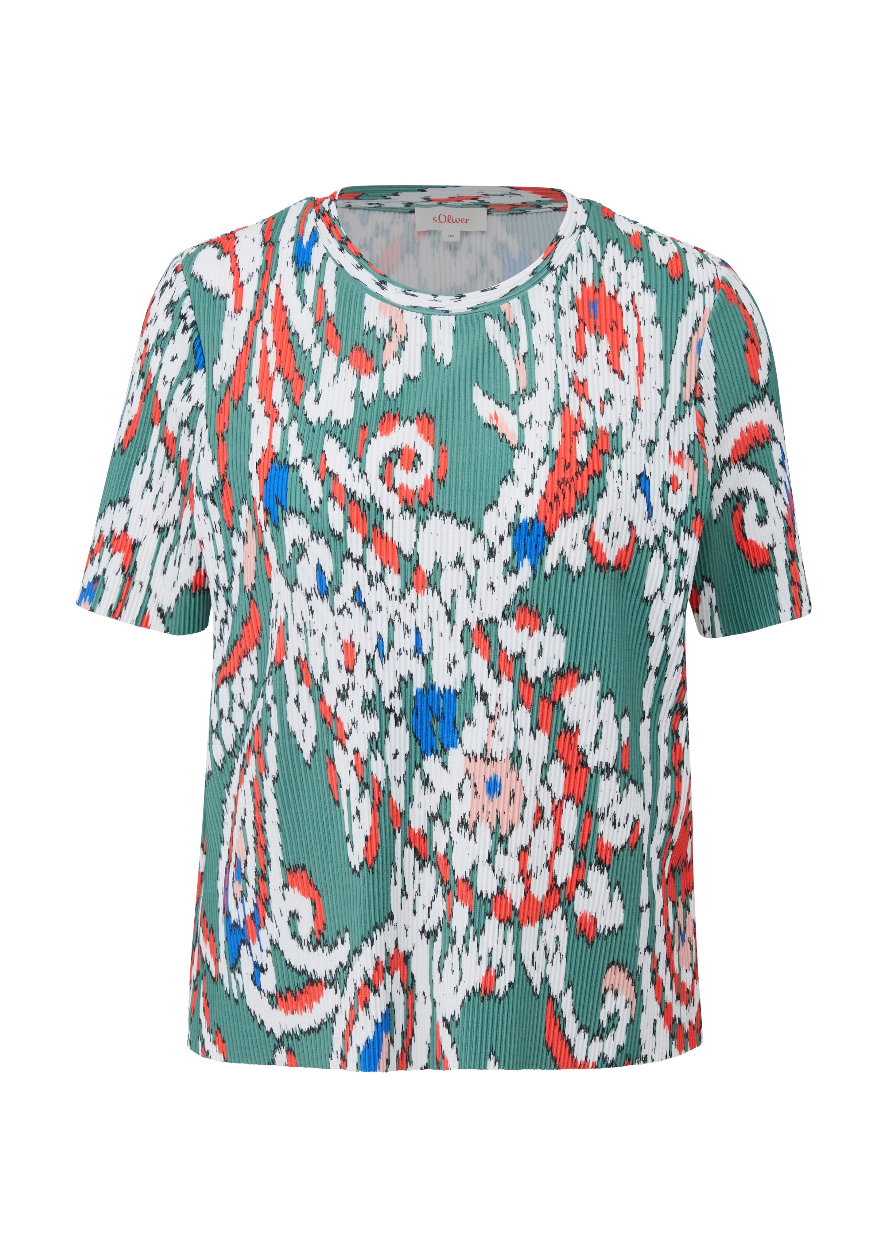 s.Oliver T-shirt met plisséplooien