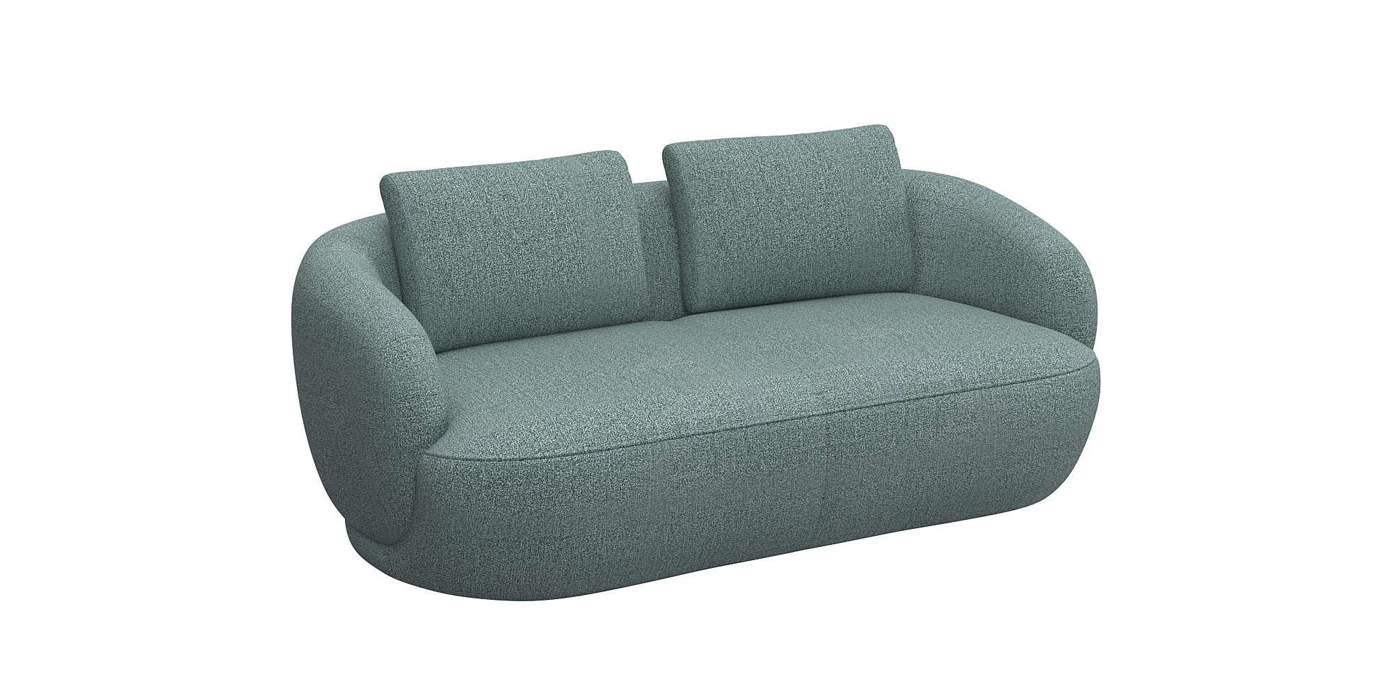 FLEXLUX 2,5-zits Torino, rond, bank, loveseat Modern, organisch bankontwerp, koudschuim, golfvering