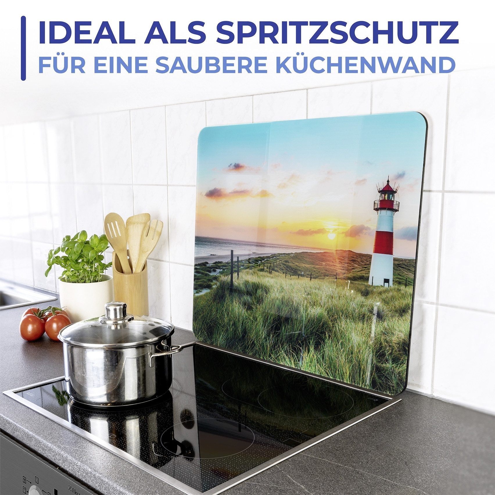 Maximex Snij- en afdekplank Model Vuurtoren 56x50 cm, veelzijdig inzetbaar, snijplank/wandspatbescherming