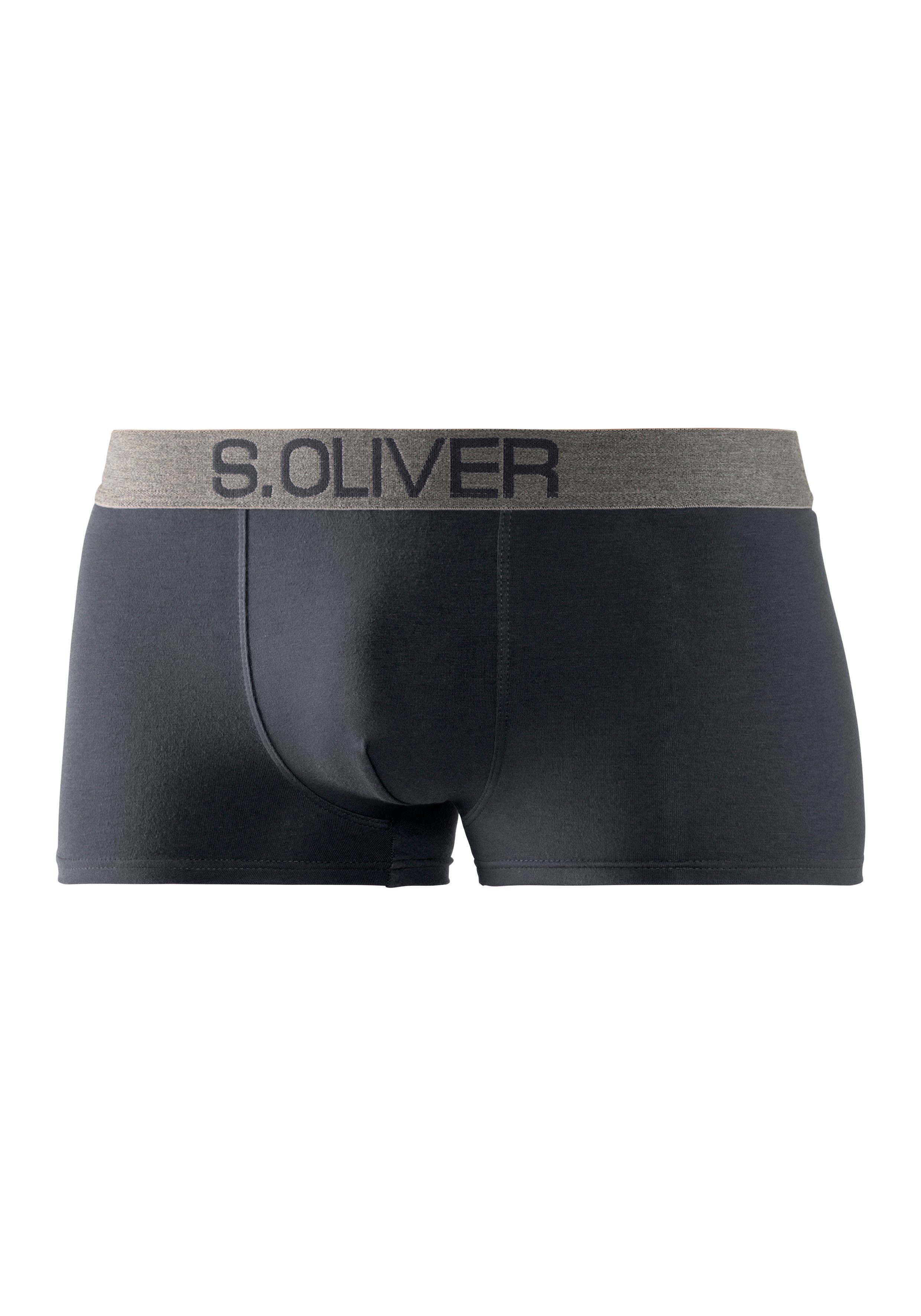 s.Oliver RED LABEL Beachwear Hipster strak zittende boxershorts voor heren van katoenmix (set, 4 stuks)