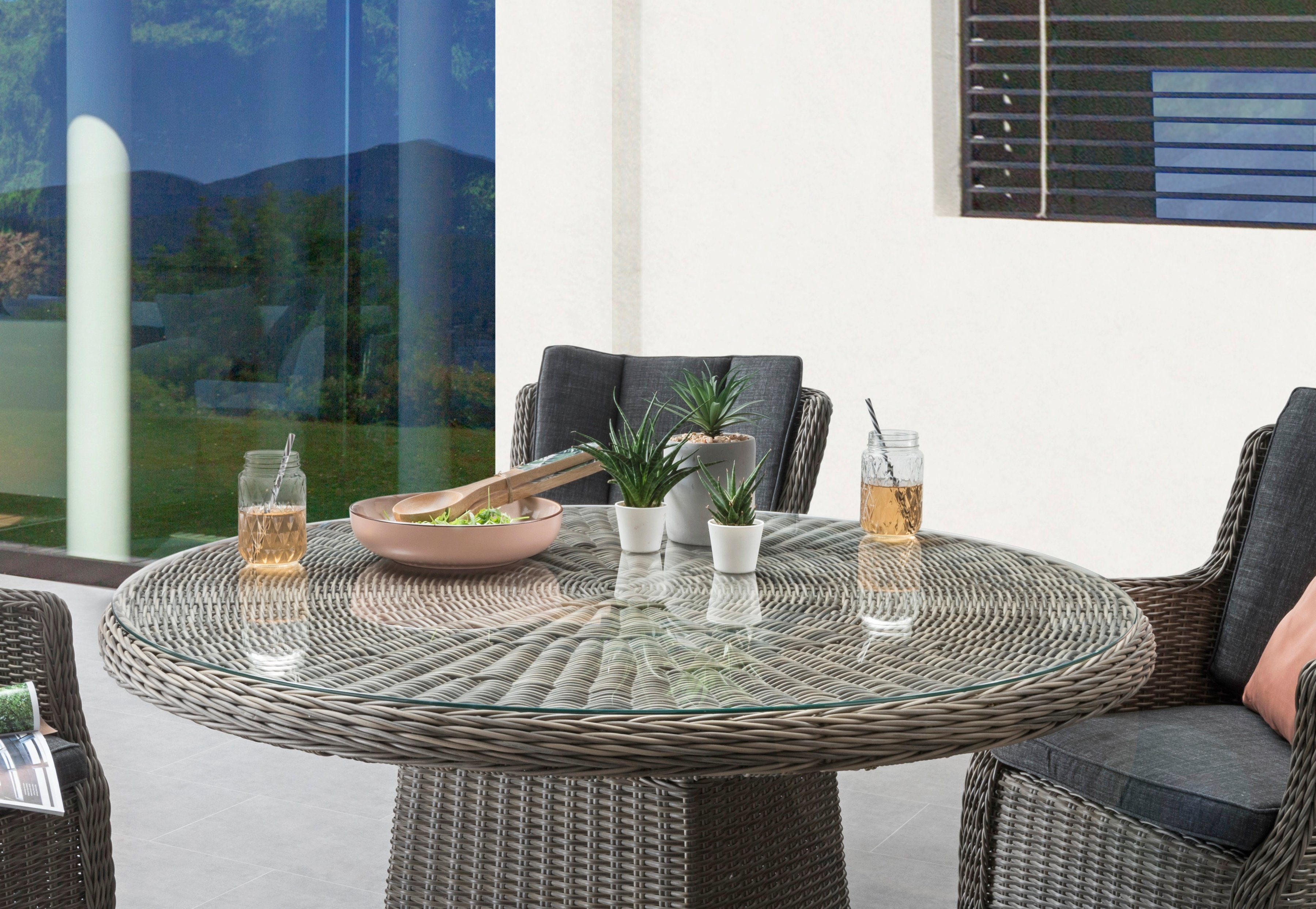 Destiny Tuin-eethoek Luna Aluminium, polyrotan (set, 13-delig)