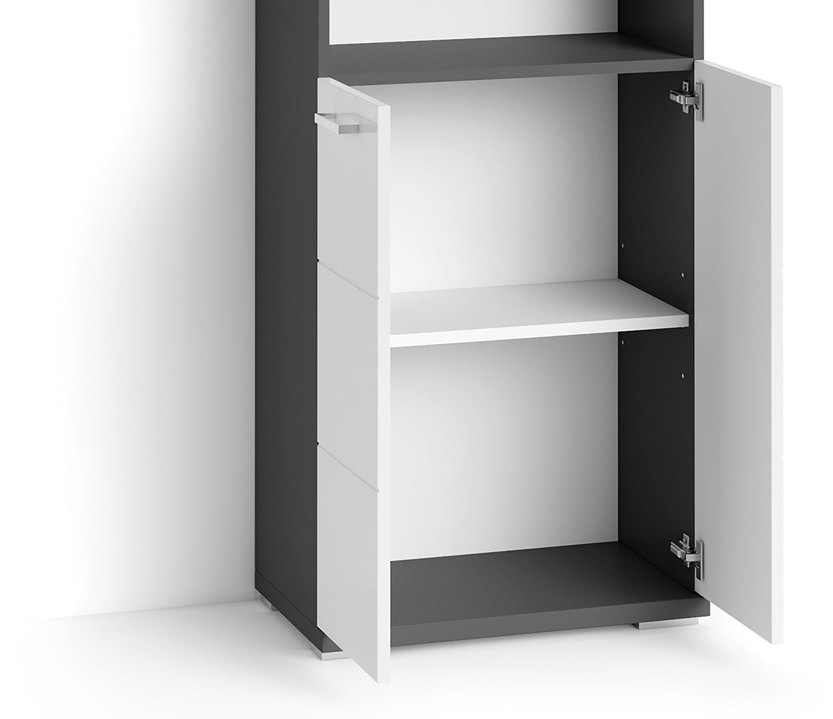byLIVING Hoge kast Nebraska Breedte 50 cm, badkamerkast met metalen handgrepen, veel bergruimte