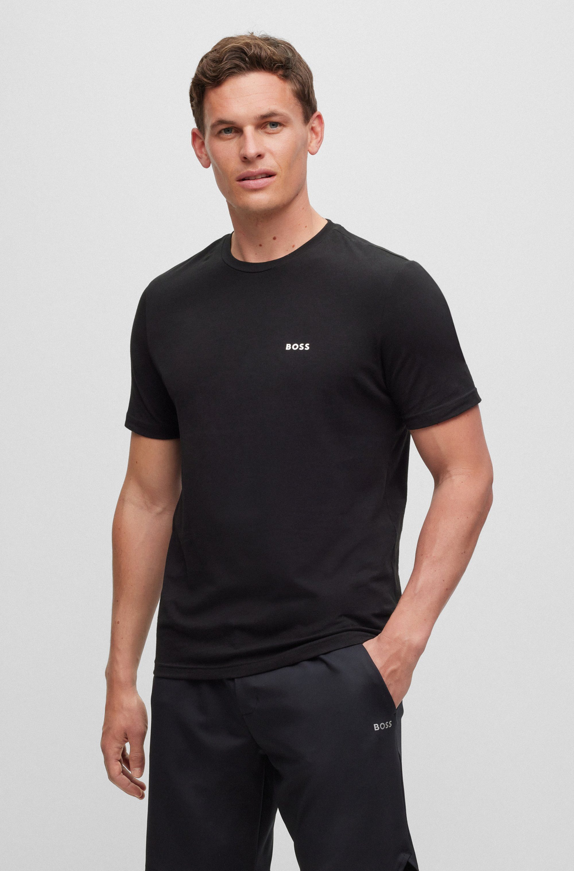 BOSS GREEN T-shirt met logoprint (set, 2)