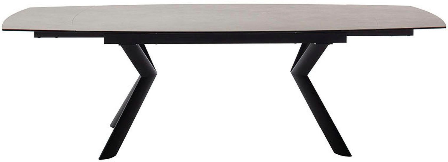 MCA furniture Eettafel OSSANA vierpoot tafel 180-260 cm Keramiek, metaal, eindschuif, uittrekbaar, tafelblad 13 mm, 8-10 personen
