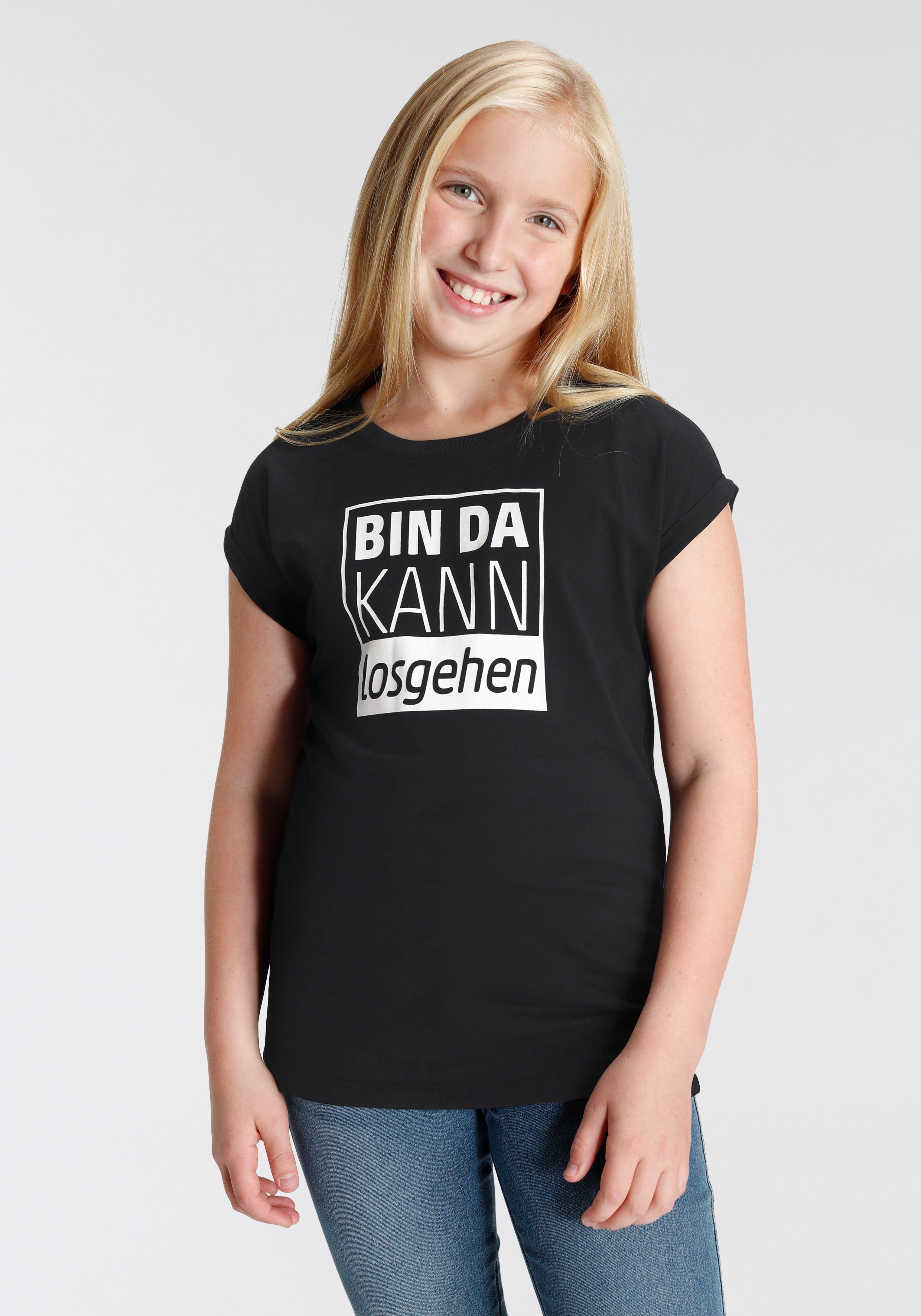 KIDSWORLD T-shirt Bin da kann shop online | OTTO wijd, losgehen casual model