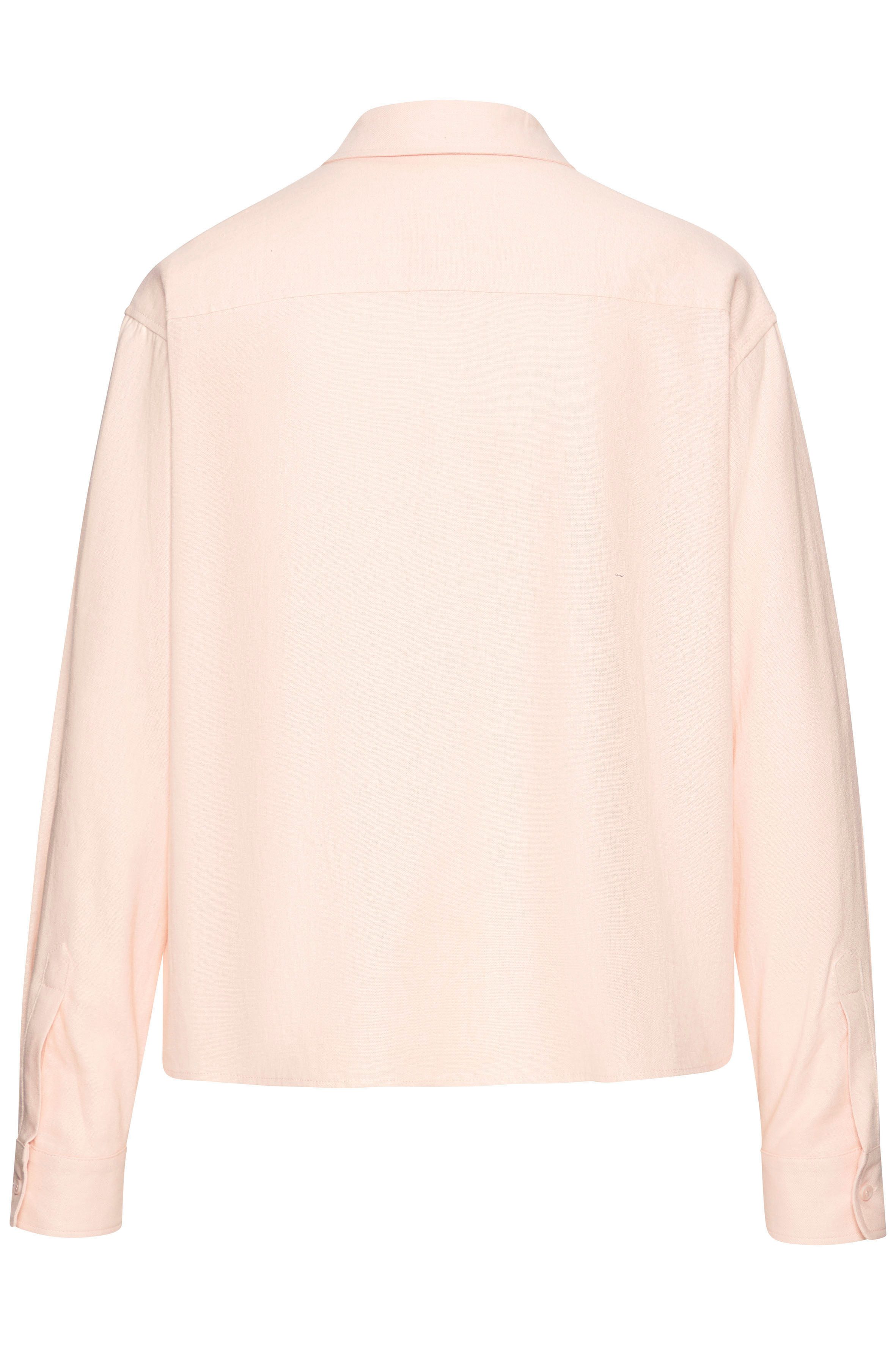 Buffalo Overhemdblouse met linnenpercentage, luchtige lange blouse met overhemdkraag