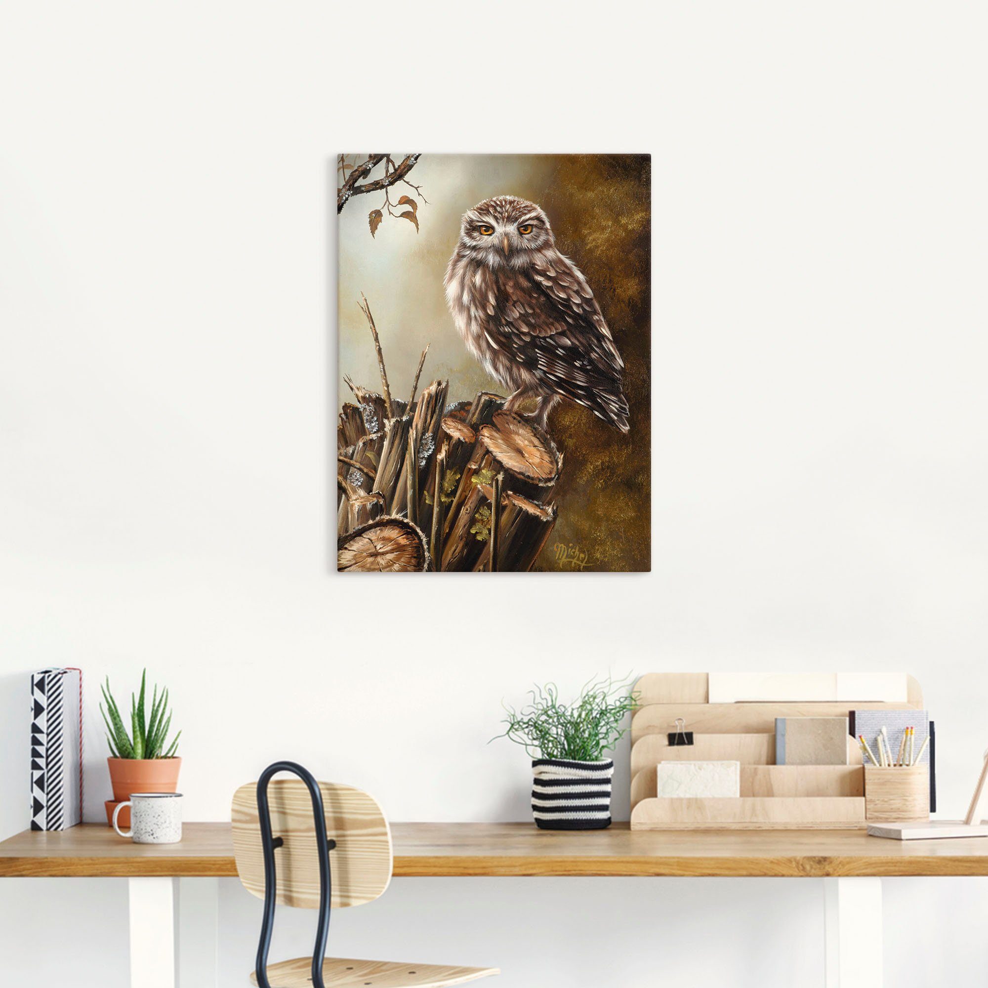 Artland Artprint Uil als artprint op linnen, poster in verschillende formaten maten
