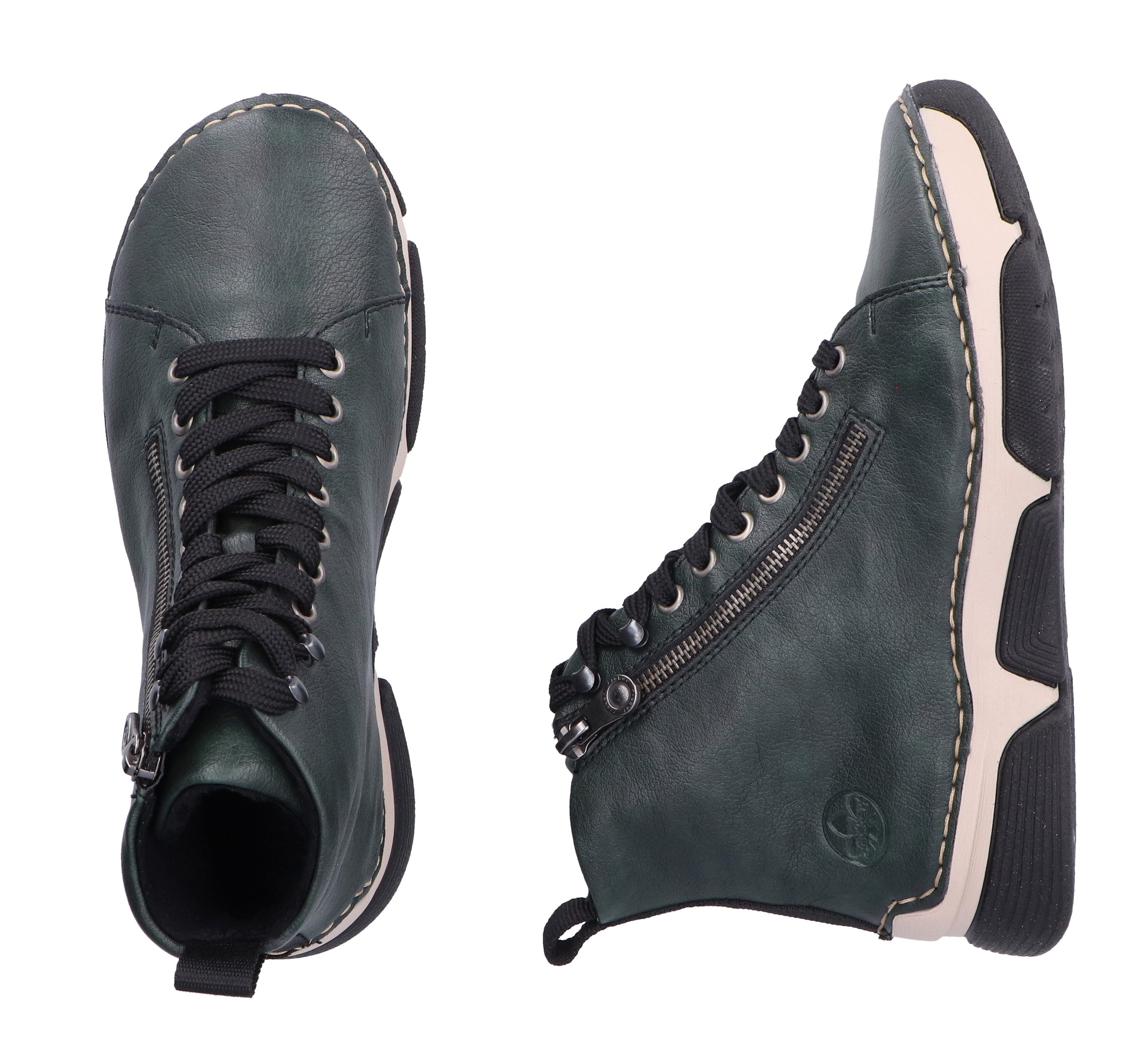 Rieker Sneakers vrijetijdsschoen, lage schoen, veterschoen met contraststiksels