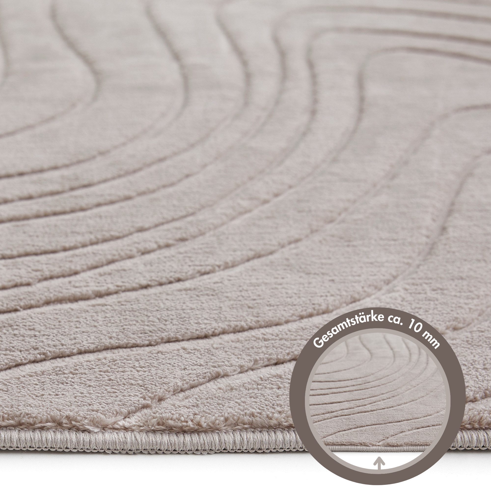 Andiamo Vloerkleed DALE Uni kleuren, hoog-laag structuur, carving-effect, woonkamer