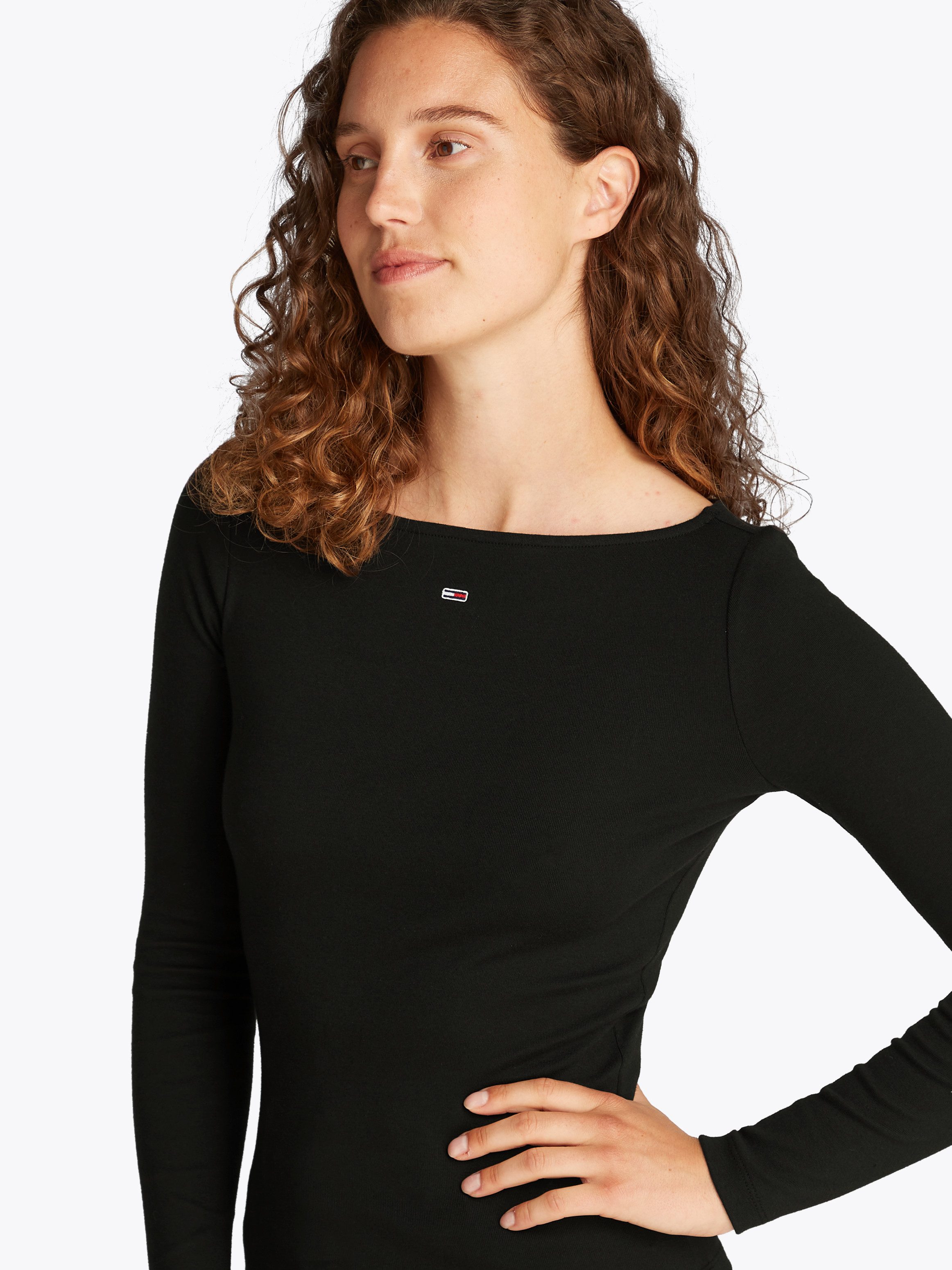 TOMMY JEANS Shirt met lange mouwen TJW BOAT NECK TOP LS