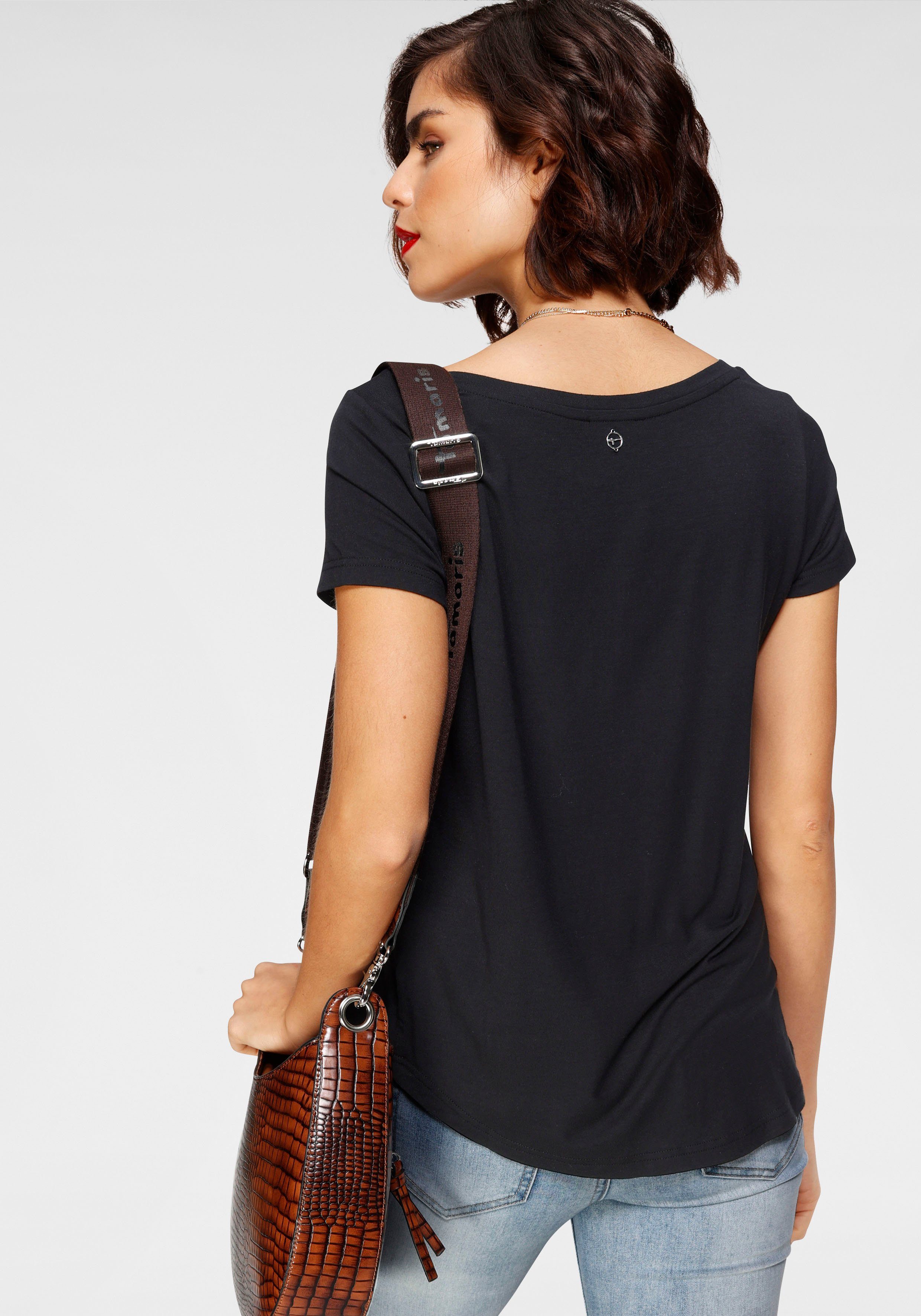 Tamaris T-shirt Korte mouwen, casual pasvorm, van elastische jersey