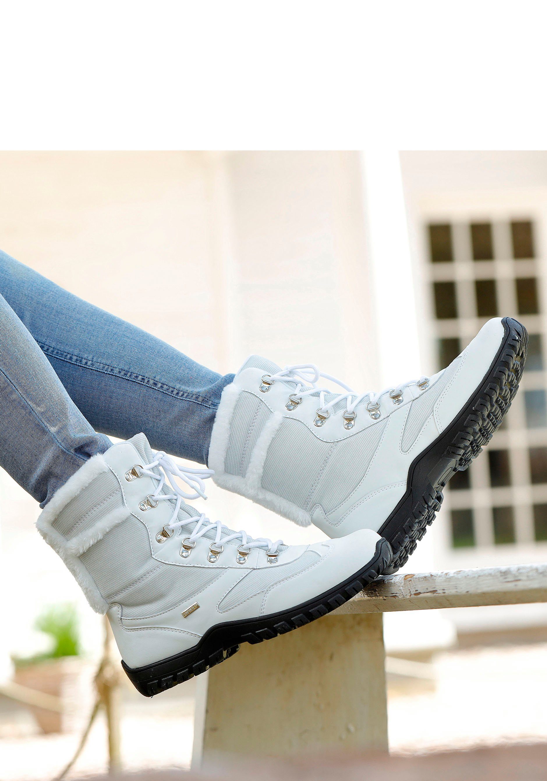 Lascana Winterlaarzen Snowboots, outdoor laars, wind- en waterafstotend, profielzool