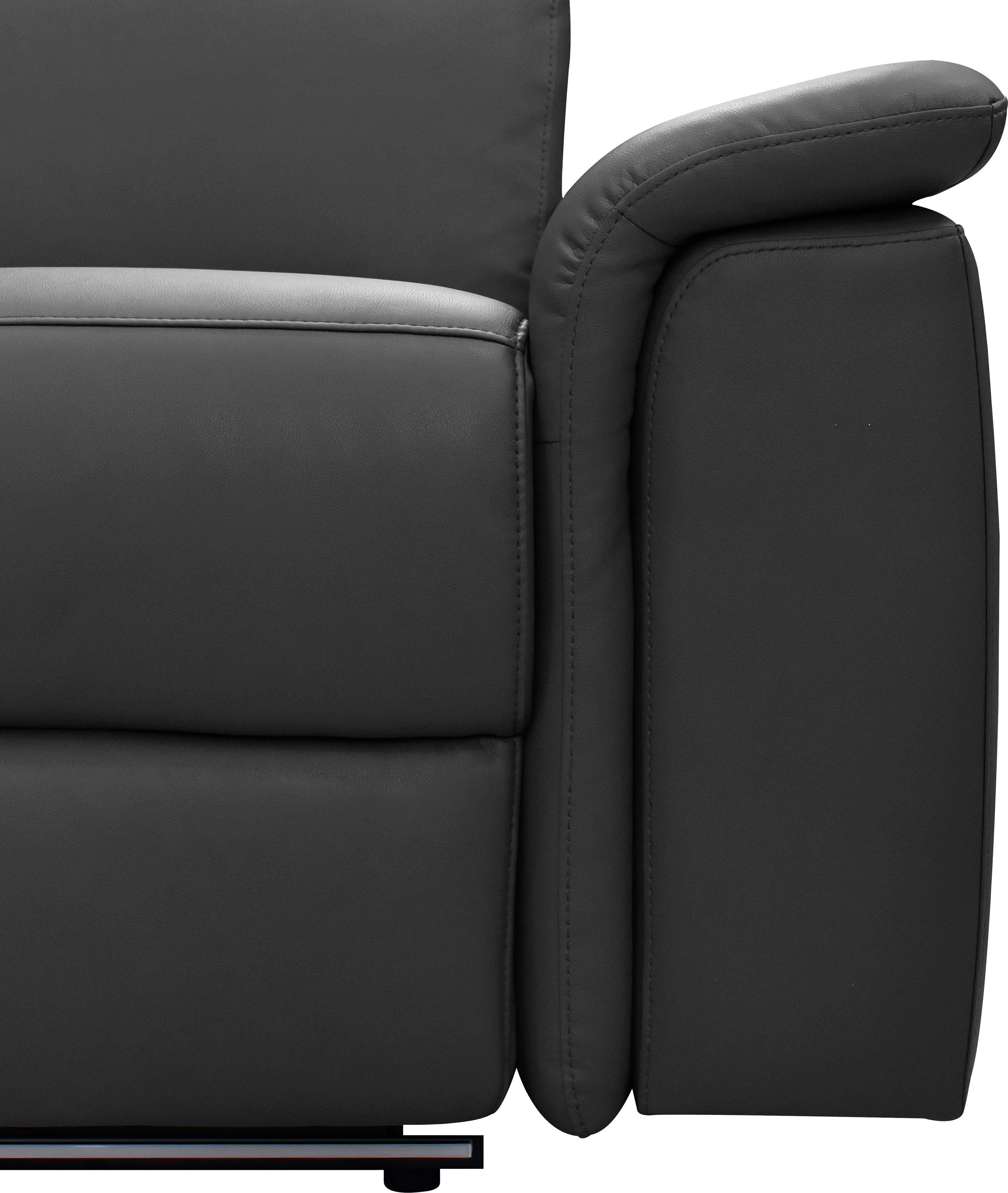 Places of Style Hoekbank Pareli, L-model, 259 cm, met récamier, echt leer, imitatieleer, weefstof