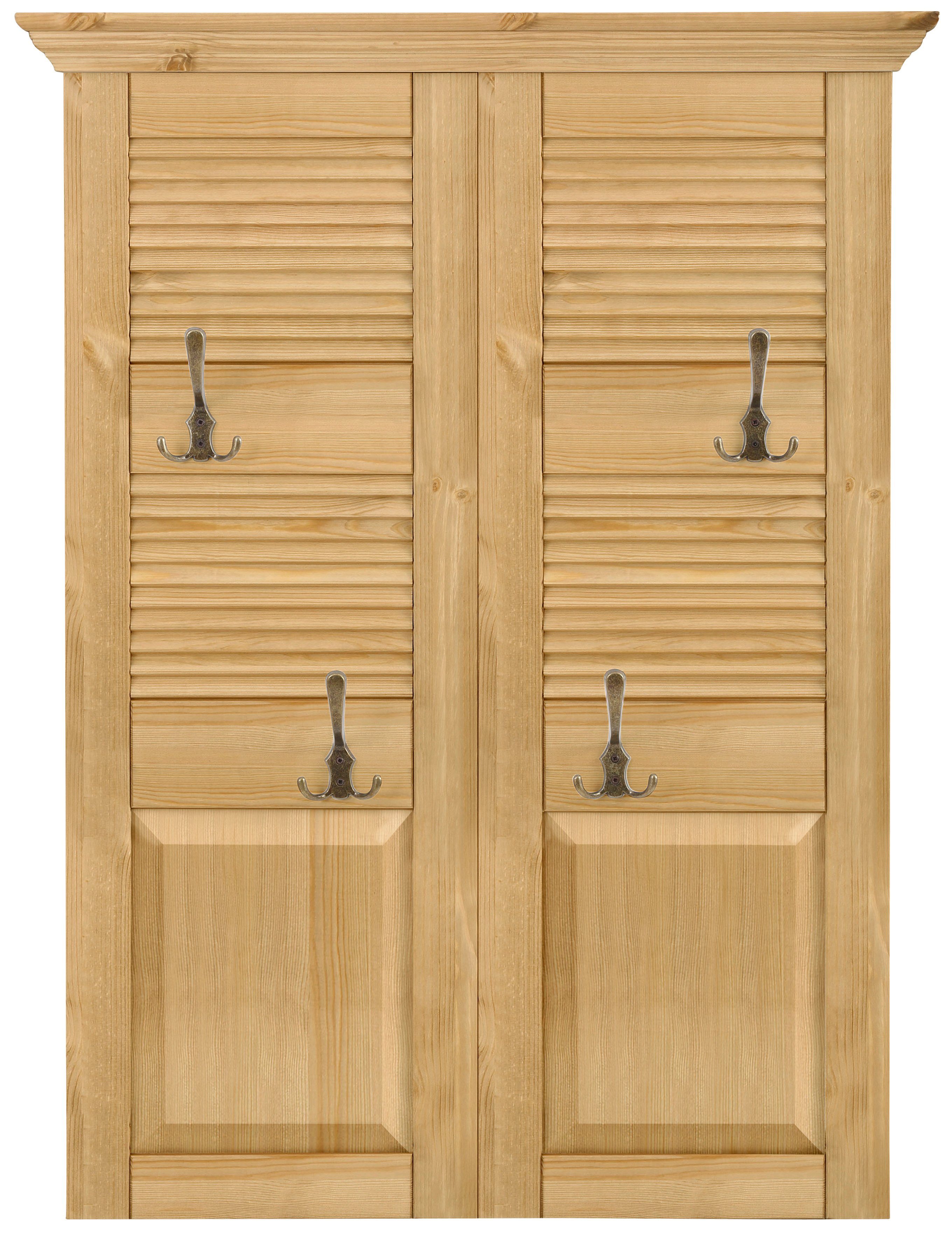 Home affaire Kapstokpaneel Ayanna Breedte 84 cm, met 4 dubbele haken, van massief grenen, FSC®
