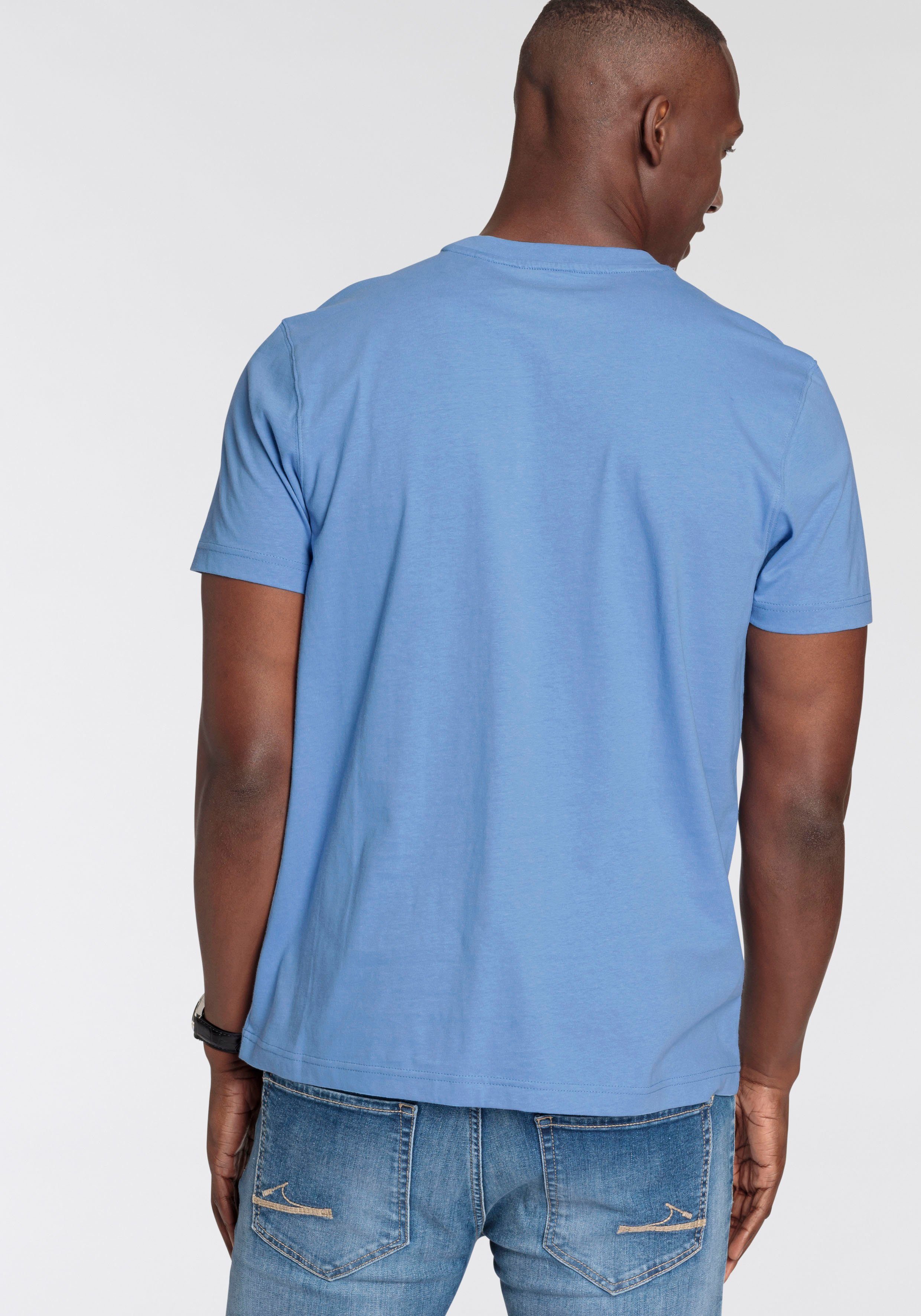 DELMAO Shirt met ronde hals Korte mouw, regular fit, basic, van 100% katoen