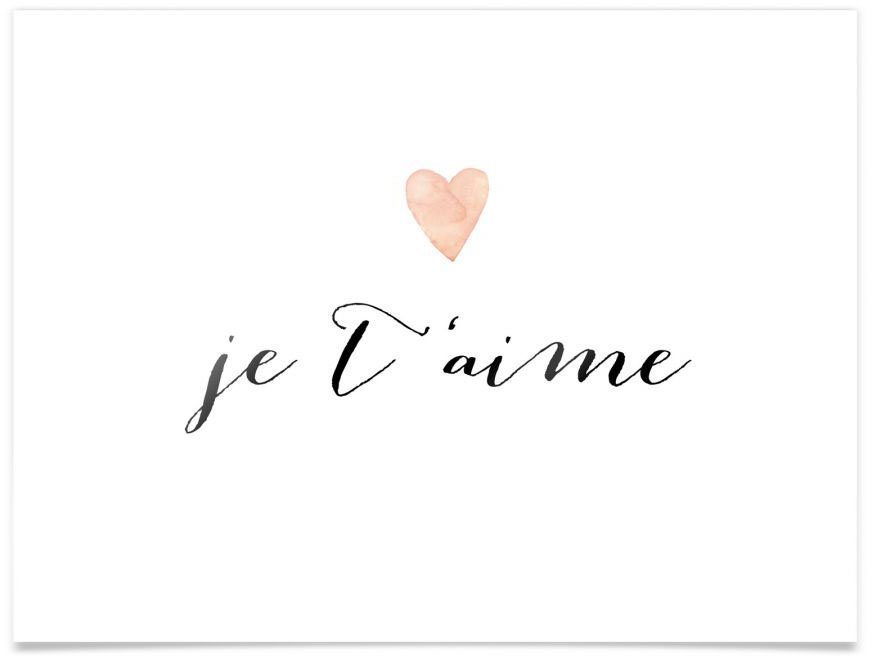 Wall-Art poster Je t'aime