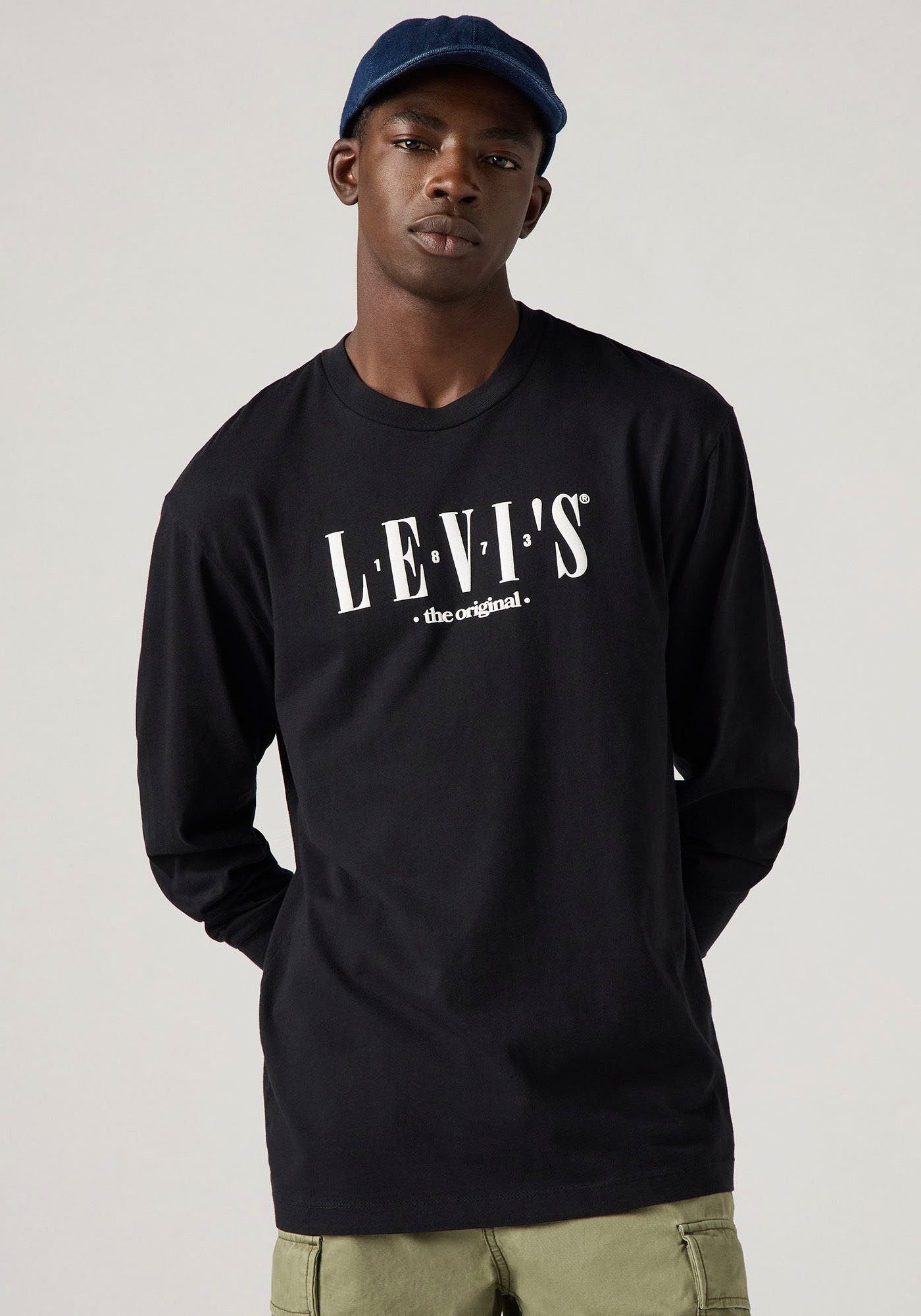 Levi's® Shirt met lange mouwen met een logo-opschrift