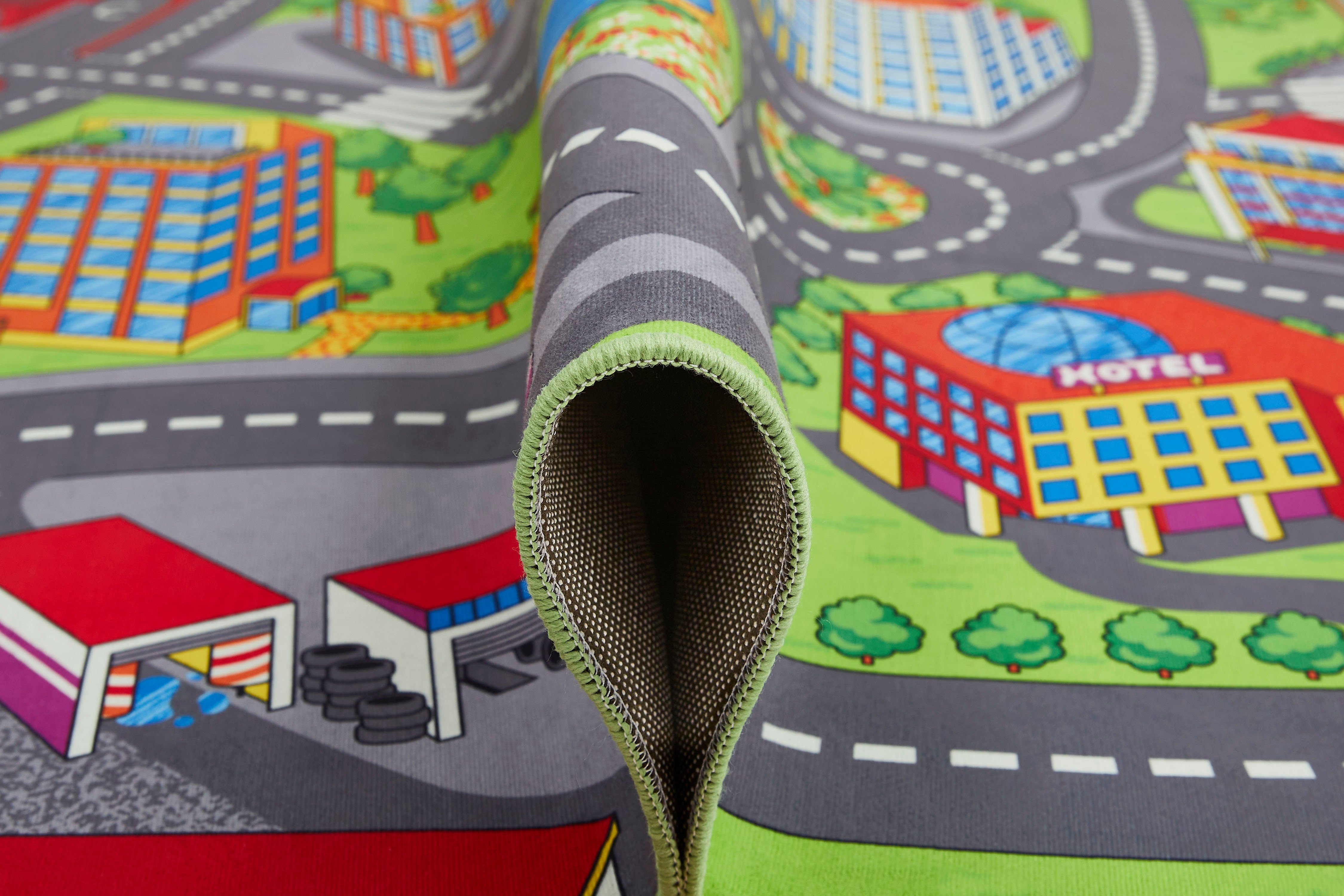 Andiamo Kindervloerkleed Street Straat speel tapijt, zachte speelmat, antislip