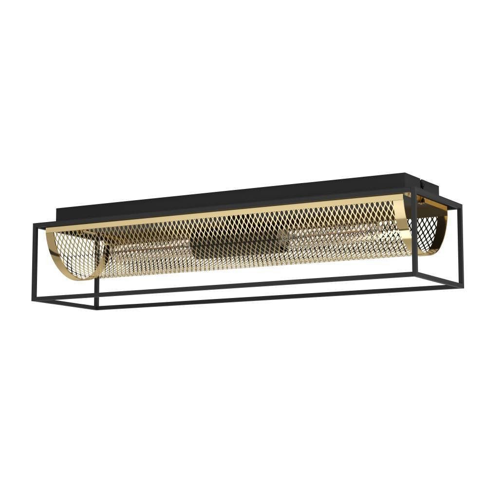 EGLO Plafondlamp NOHALES Plafondlamp, woonkamerlamp van metaal in messing en zwart (1 stuk)