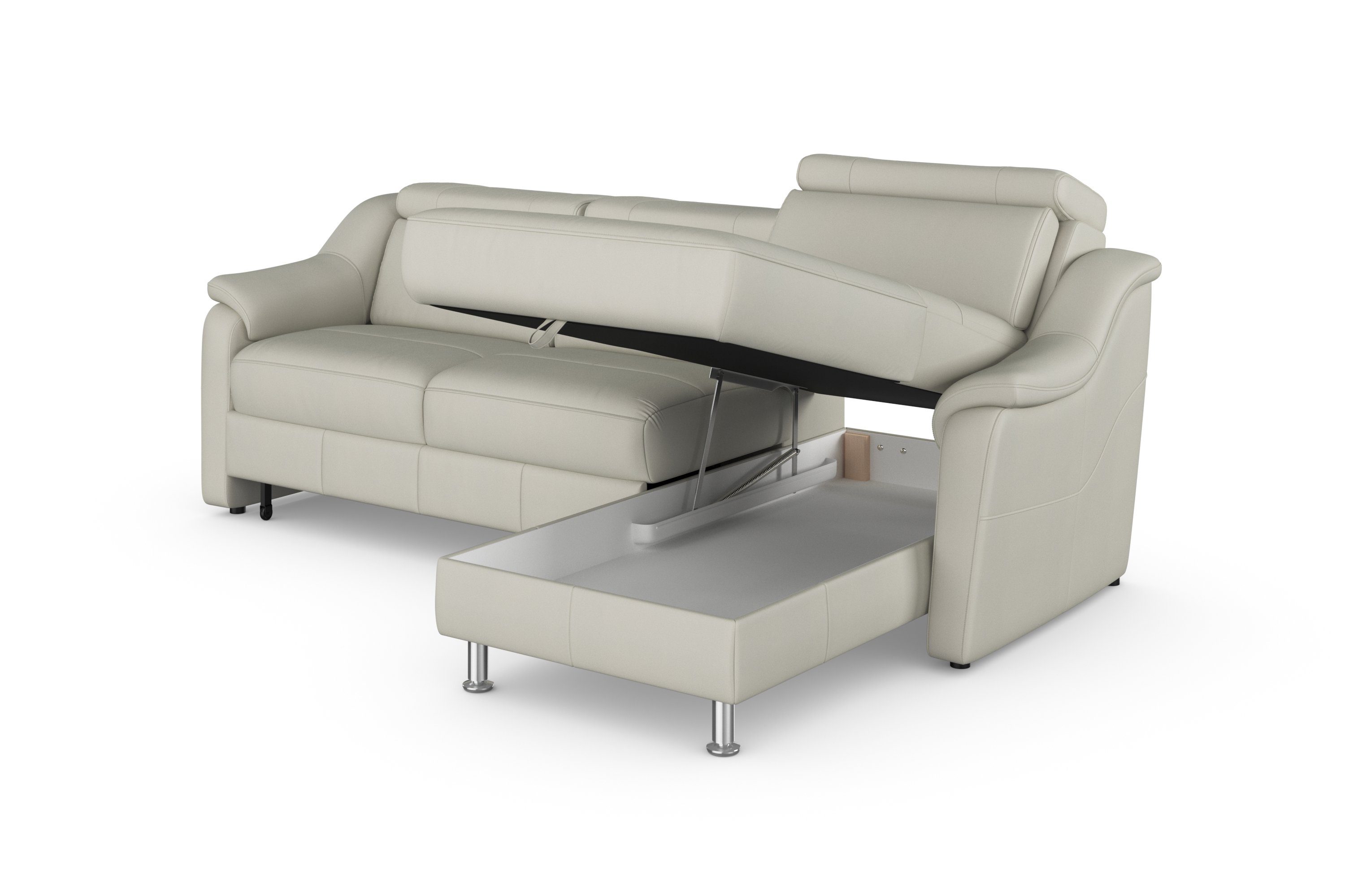 sit&more Hoekbank Freetown L-vorm met verstelbare hoofdsteun en comfortabele binnenvering