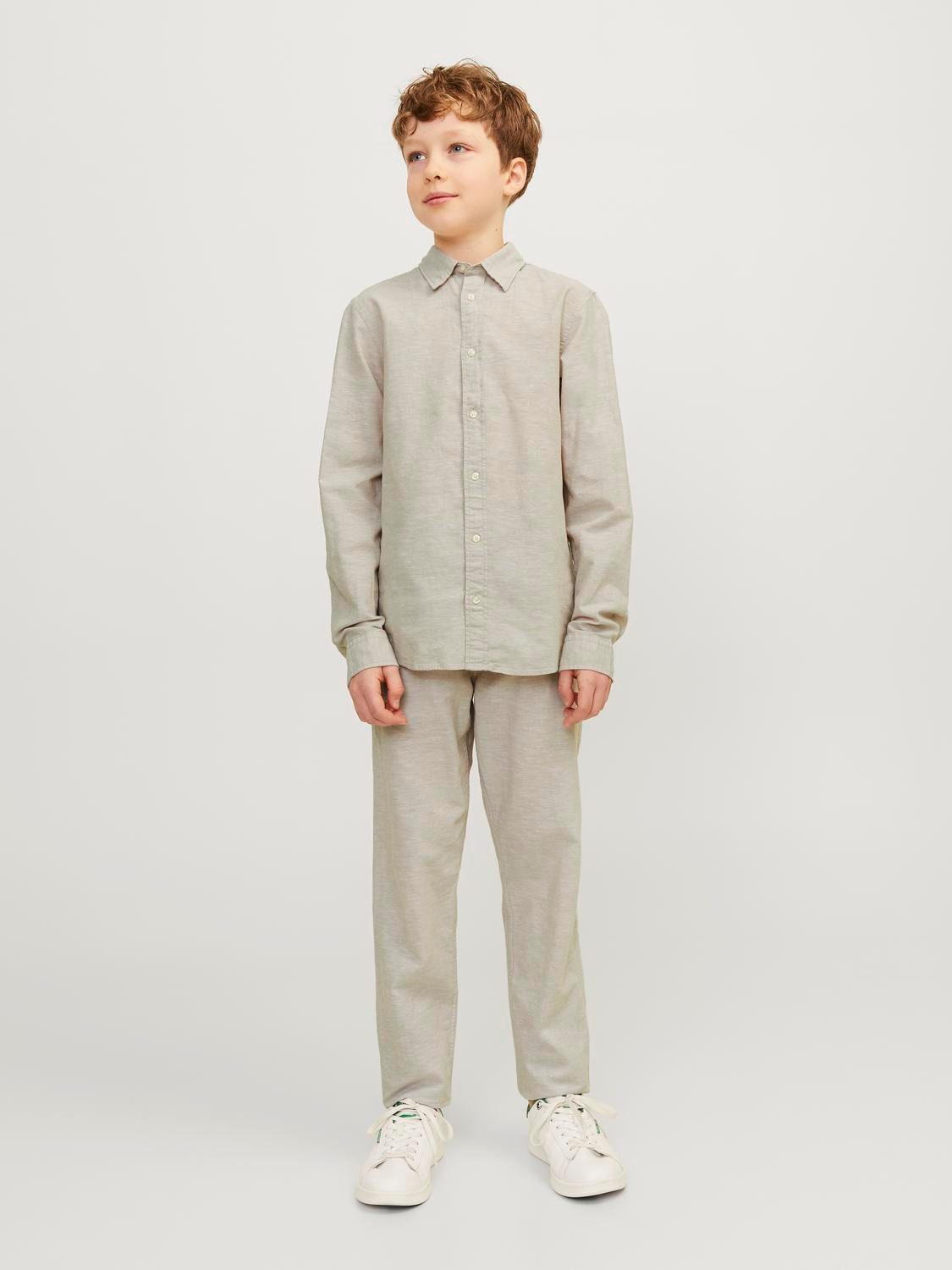 Jack & Jones Junior Overhemd met lange mouwen JJELINEN BLEND SHIRT LS SN JNR