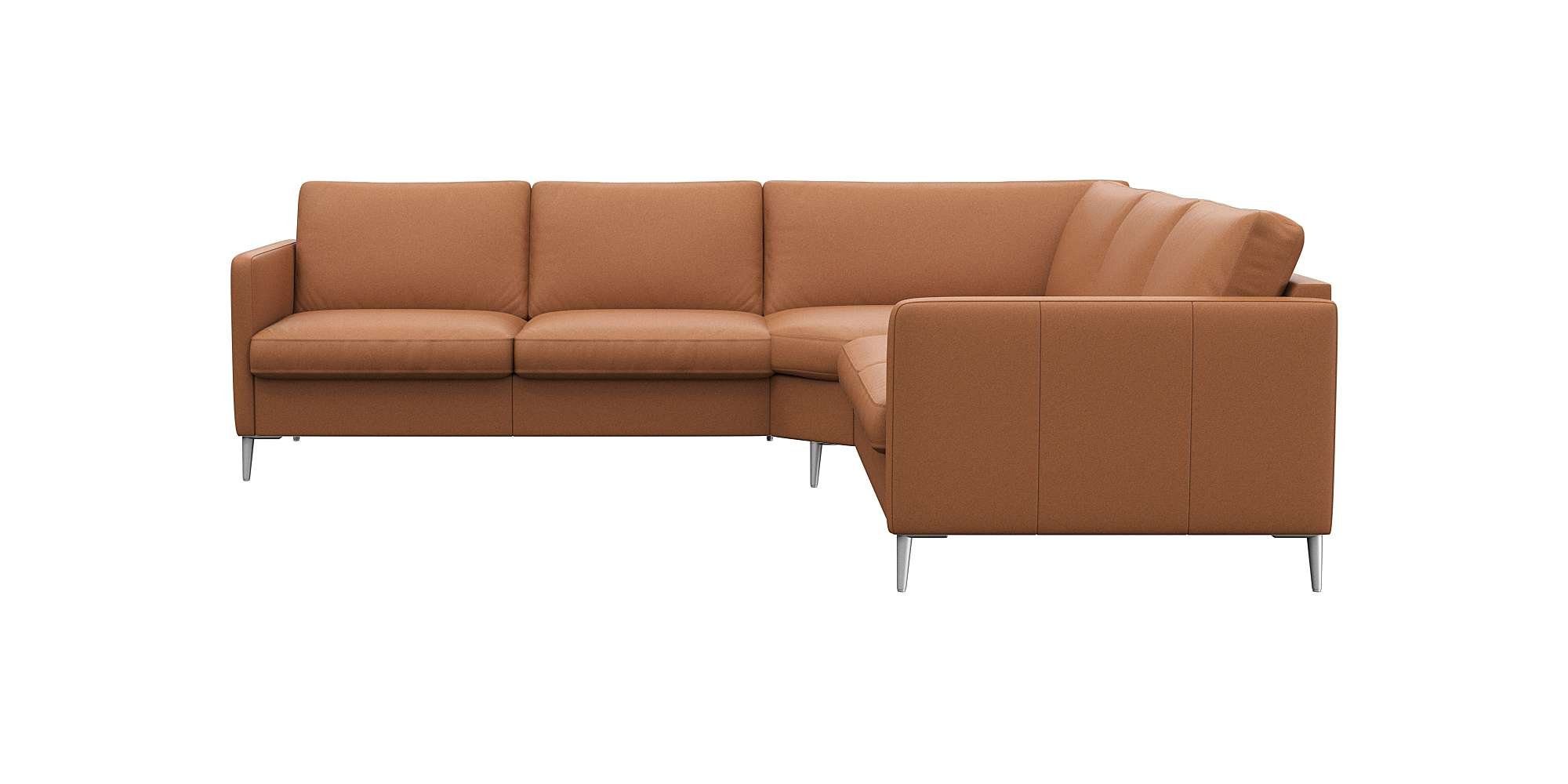 FLEXLUX Hoekbank Fiore, gelijkbenig, comfortabel door hoogwaardige zitconstructie smalle armleuningen, super zitcomfort door koudschuim, voeten van