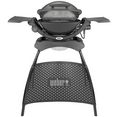 weber staande elektrische barbecue q 1400 stand, dark grey 104 cm x 60 cm x 121 cm grijs