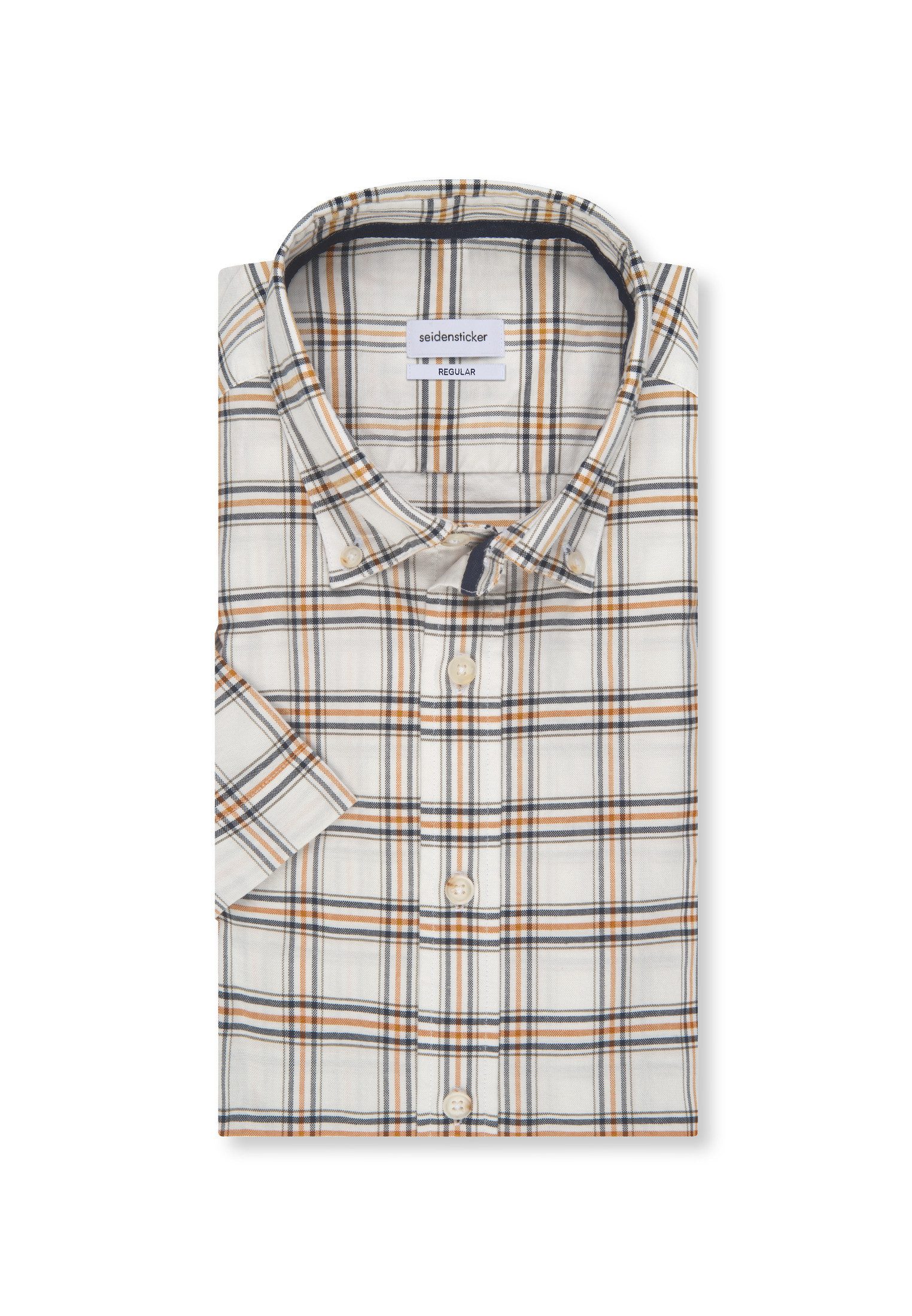 seidensticker Businessoverhemd Zwarte roos Regular 1/2 Button-down kraag ruit