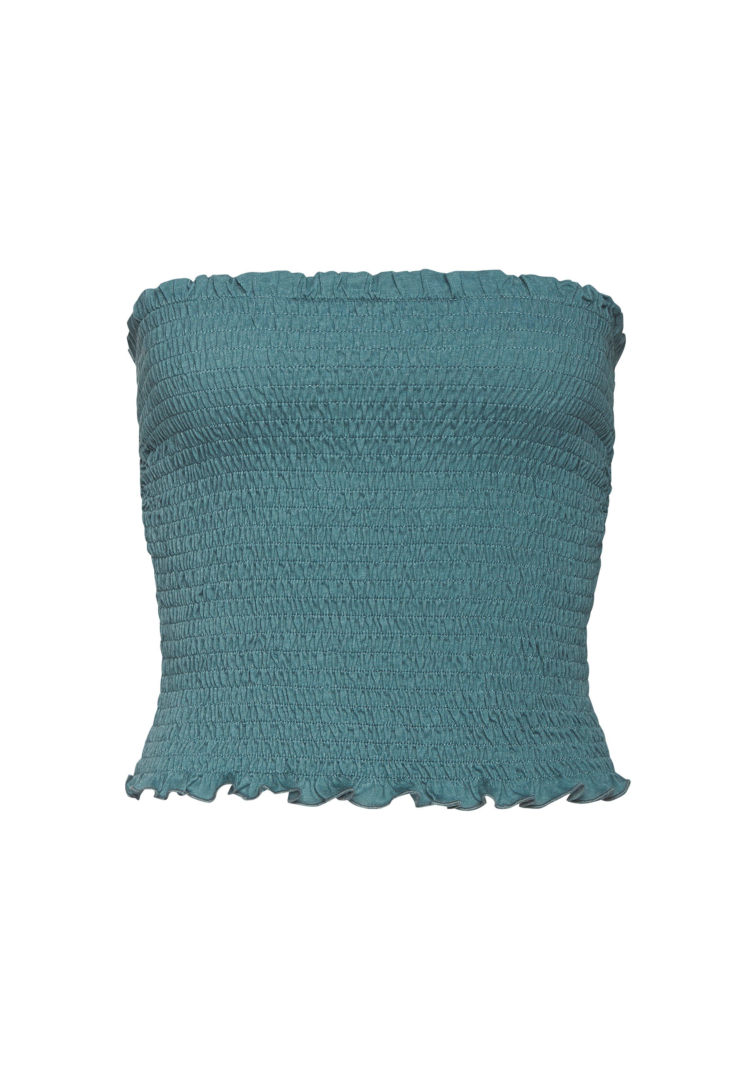 Lascana Bandeautop van viscose-jersey rondom gerimpeld schouderloos crop-top