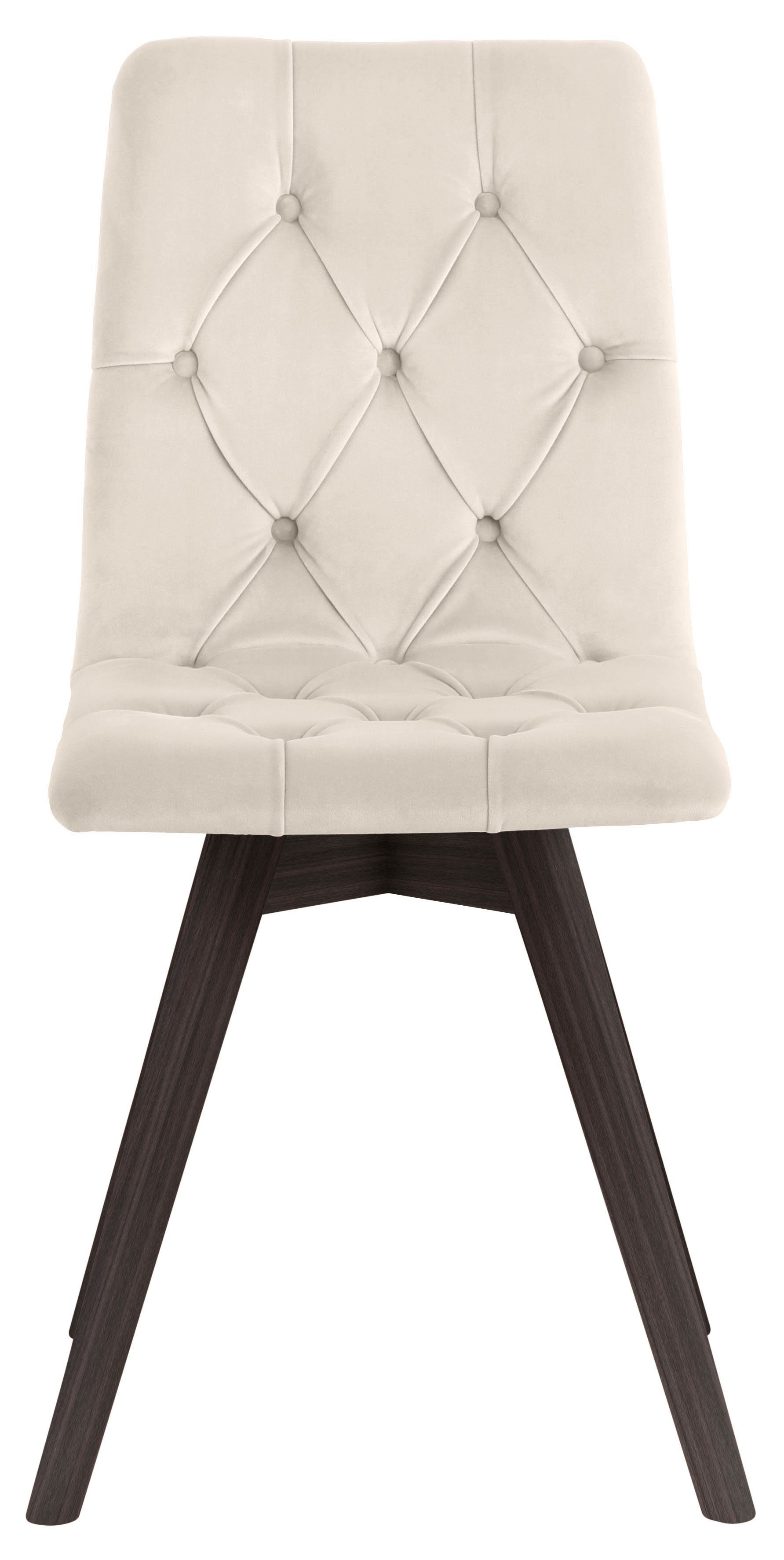 andas Eetkamerstoel Rania met massief houten poten (set, 2 stuks)