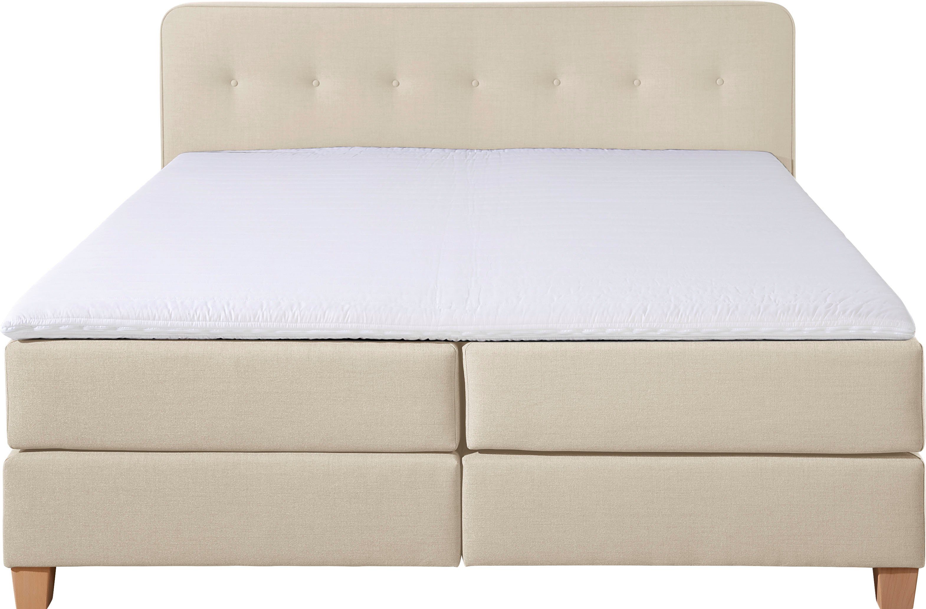 Home affaire Boxspring Fargo inclusief topper, in 3 soorten matrassen, in fluweel of structuurstof