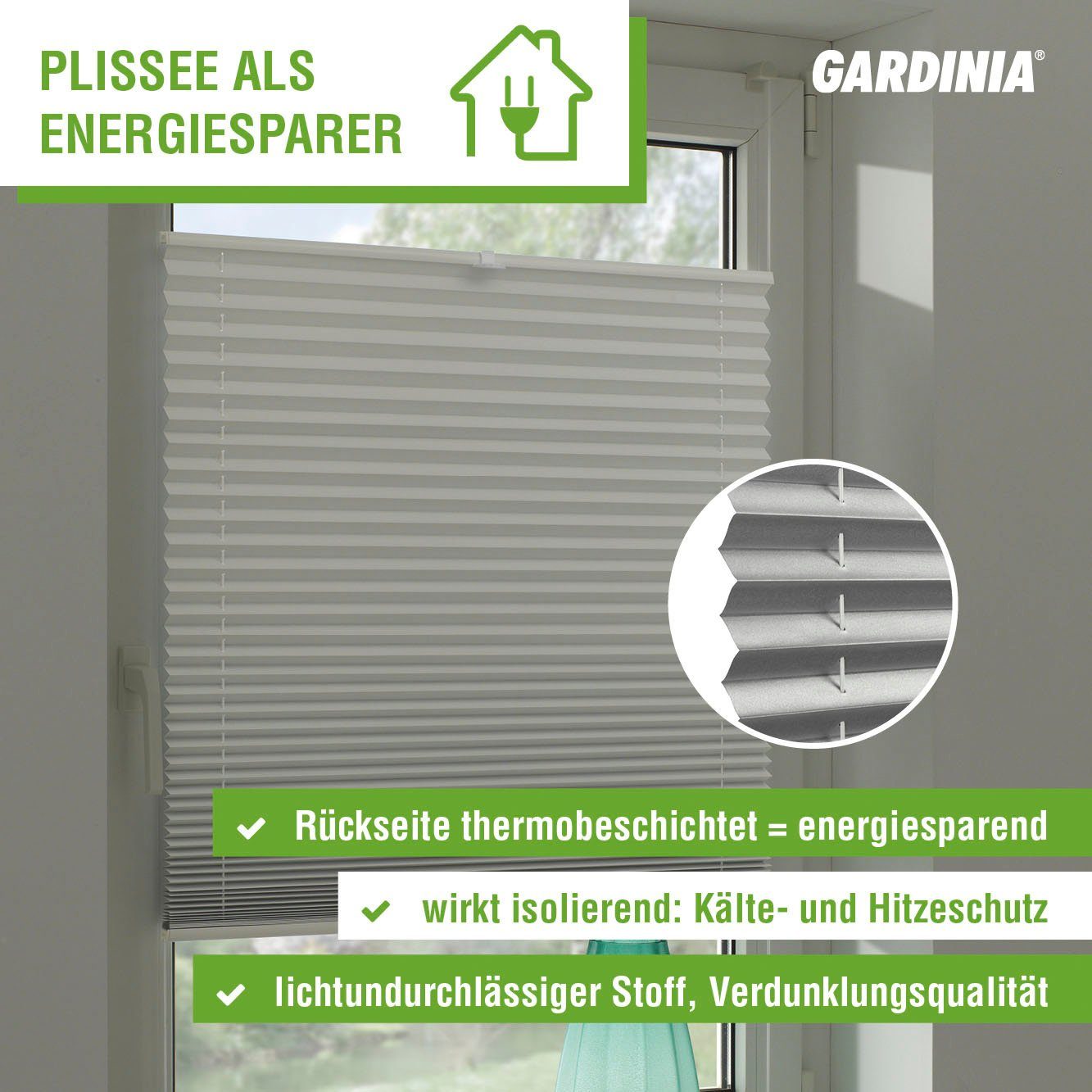 GARDINIA Plissé-vouwgordijn voor dakramen geschikt voor velux dakraam, in crush-look (1 stuk)
