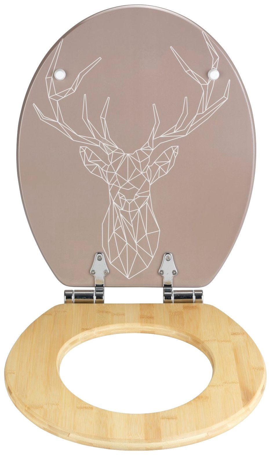 WENKO Toiletzitting STAG MDF/bamboe, met soft-closemechanisme (1 stuk)