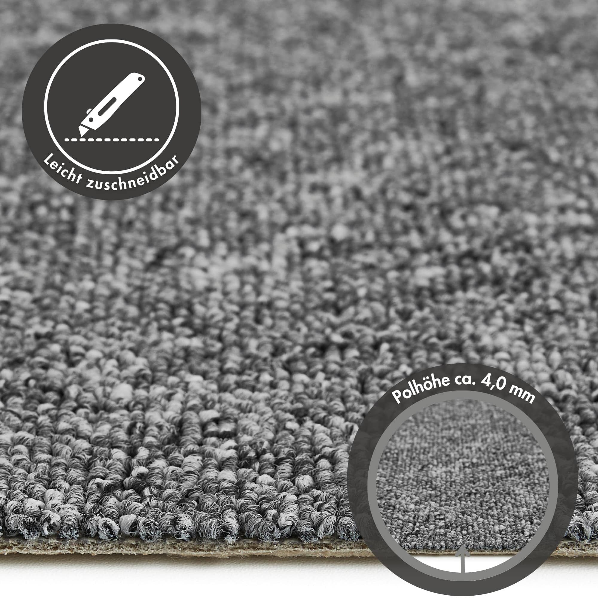 Andiamo Tapijt Carlos, Feinschlinge, Made in Netherlands gemêleerde look, breedte 400 cm of 500 cm, slijtvast, woonkamer (1 stuk)