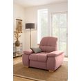 home affaire fauteuil lotus home luxe naar keuze met verstelbare hoofdsteun en aqua clean-bekleding voor het gemakkelijk reinigen met water, tot 140 kg belastbaar roze