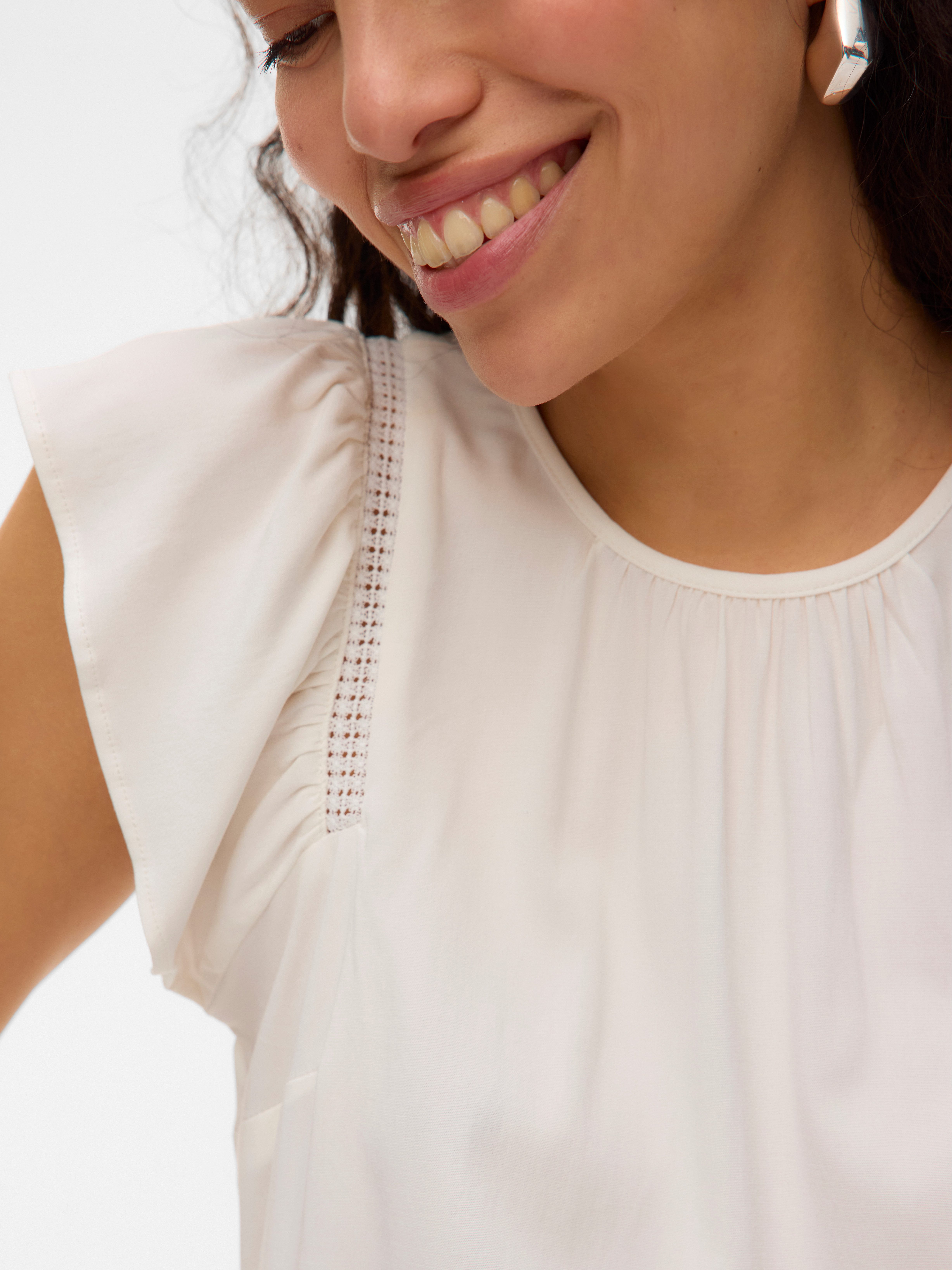 Vero Moda Blouse met korte mouwen VMBELLA SS LACE TOP WVN GA NOOS