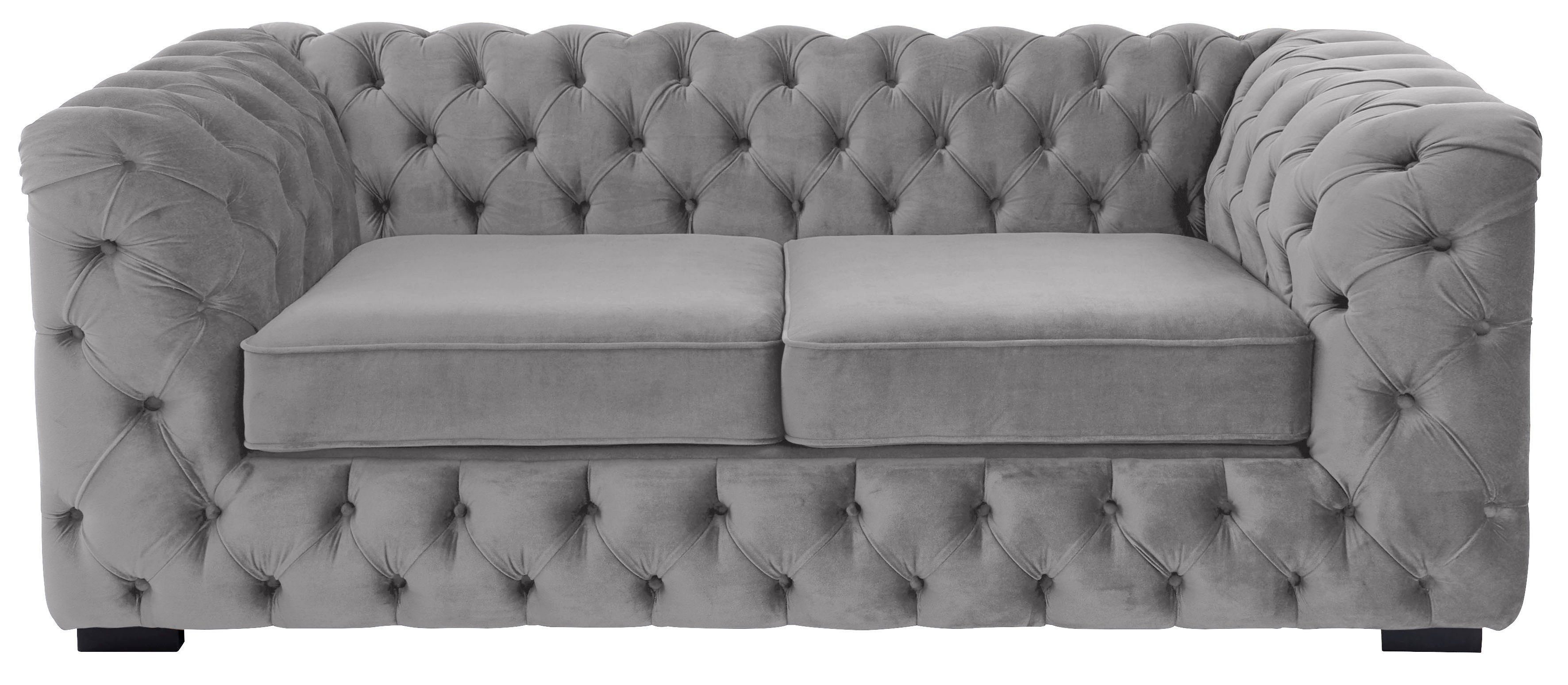 Guido Maria Kretschmer Home&Living Chesterfield-bank Kalina met klassieke chesterfield-capitonnage grijs, chesterfield banken
