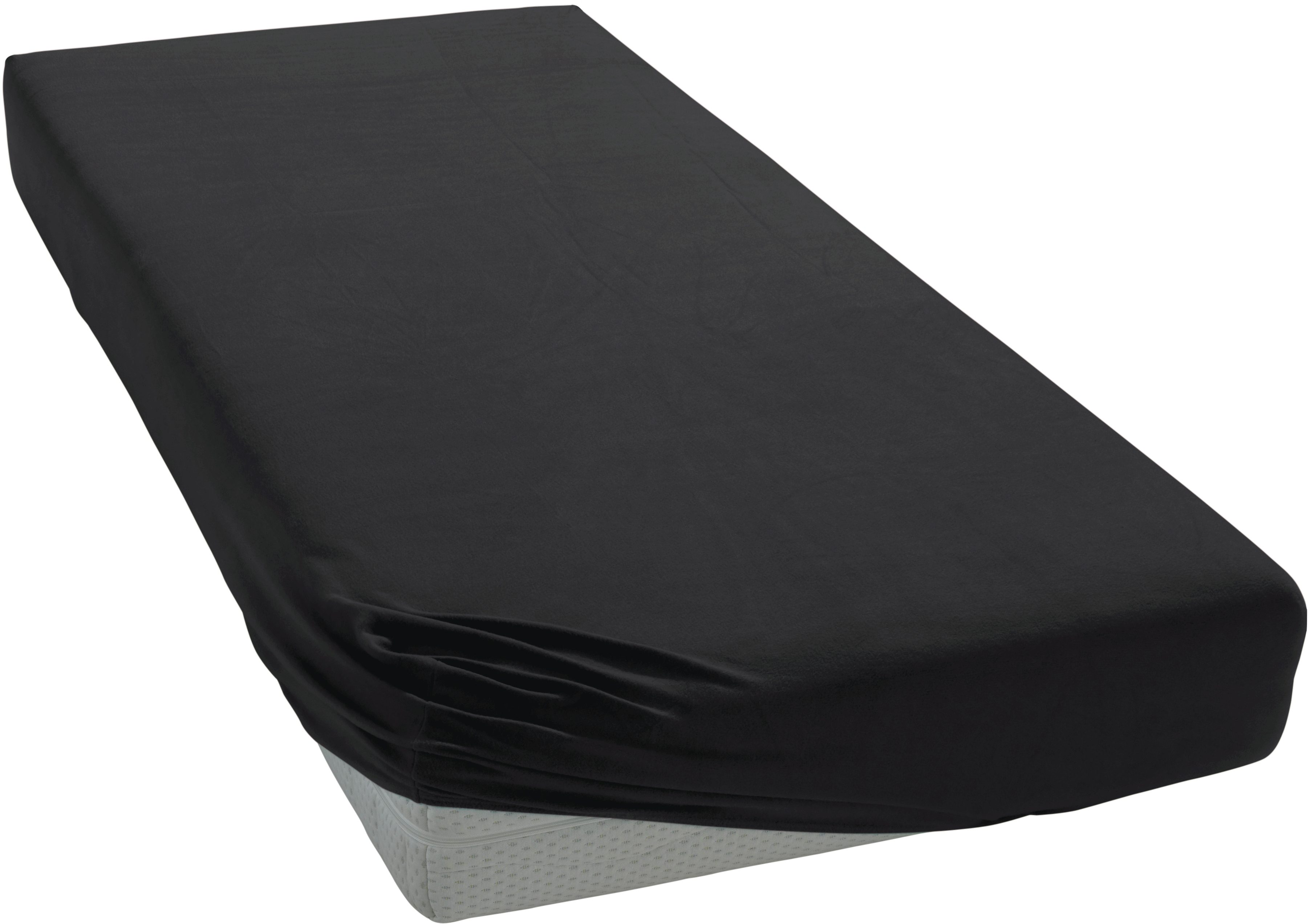 Janine Hoeslaken MAKO-FEINJERSEY 5007 gemaakt van 100% katoen, voor matrassen tot 26 cm hoog (1 stuk) hoeslakens maat 180-200 cm x 200 cm zwart