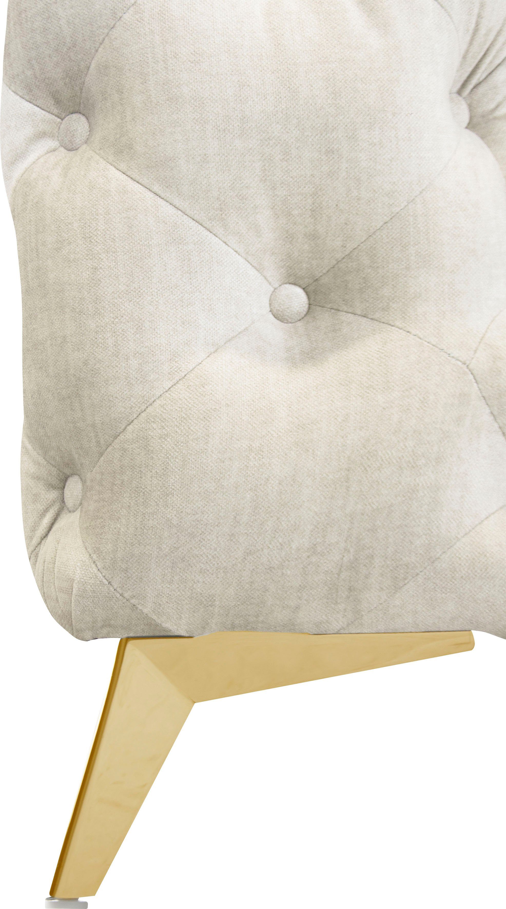 Leonique Chesterfield-bank Glynis L-vorm luxueuze capitonnage, moderne chesterfield look, kleur van de poten ter keuze