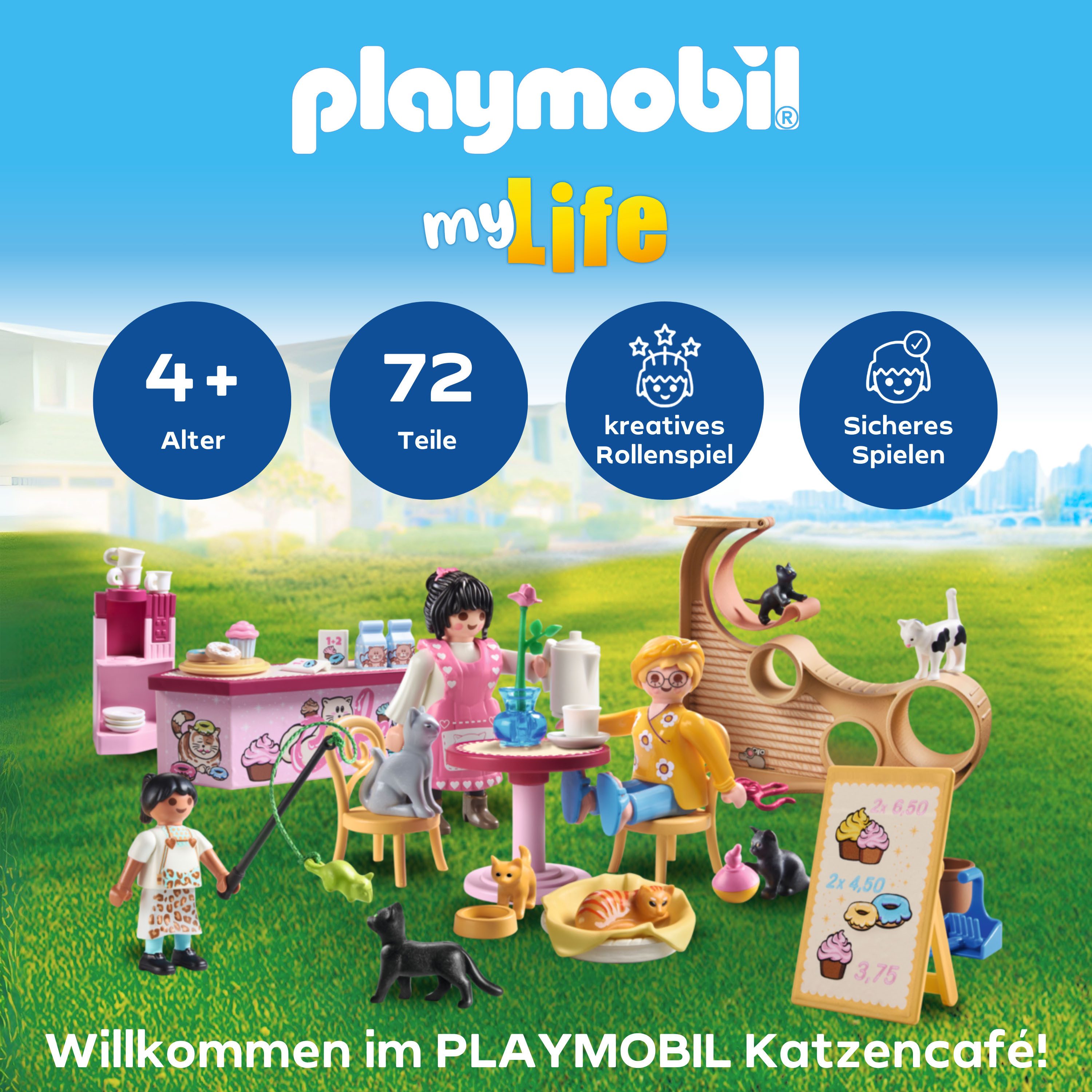 Playmobil® Constructie-speelset Katzencafe (71744), Playmobil My Life (72-delig)