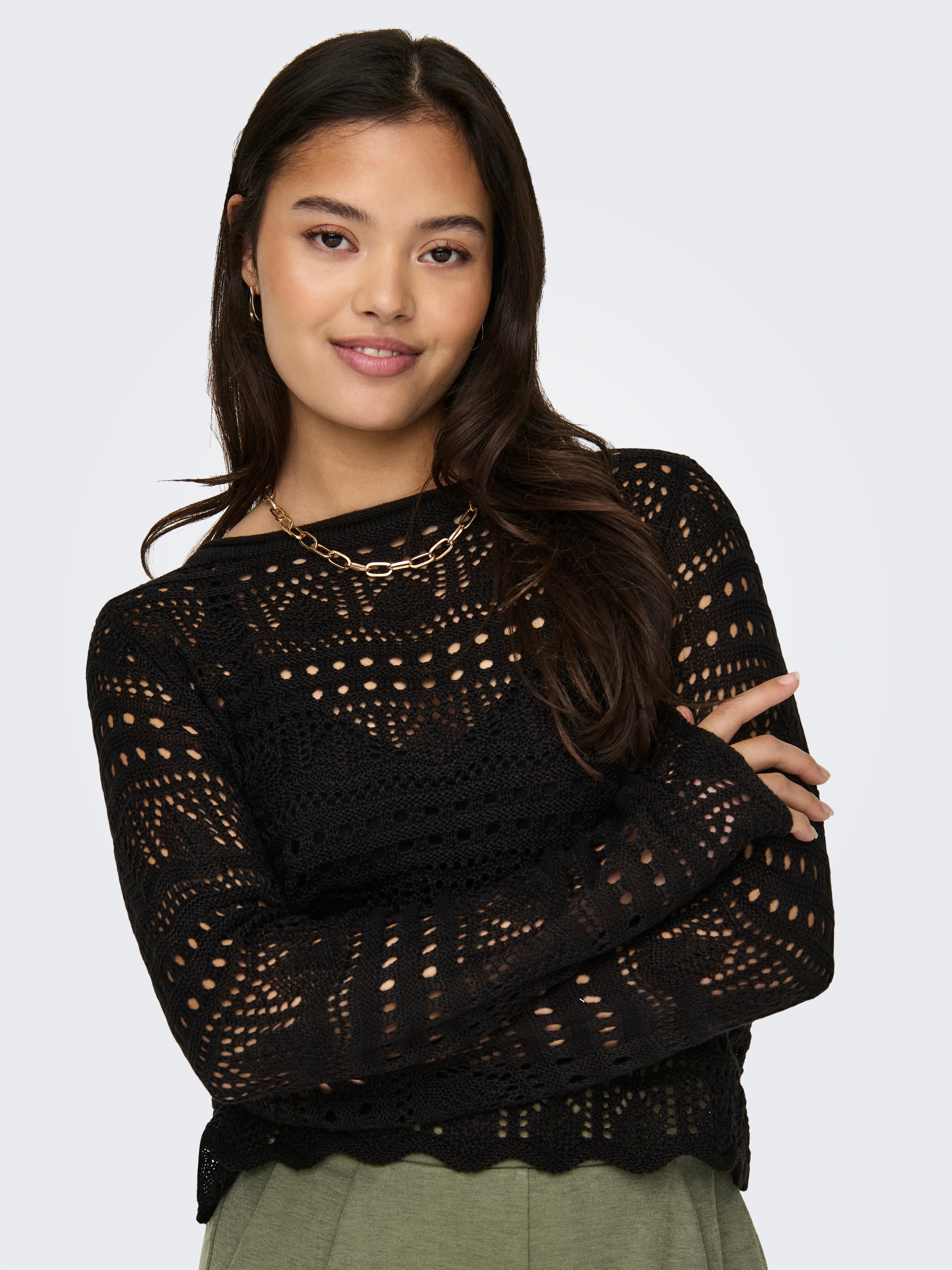 JDY Trui met ronde hals JDYSUN LAY L/S BOATNECK PULLOV. KNT NOOS