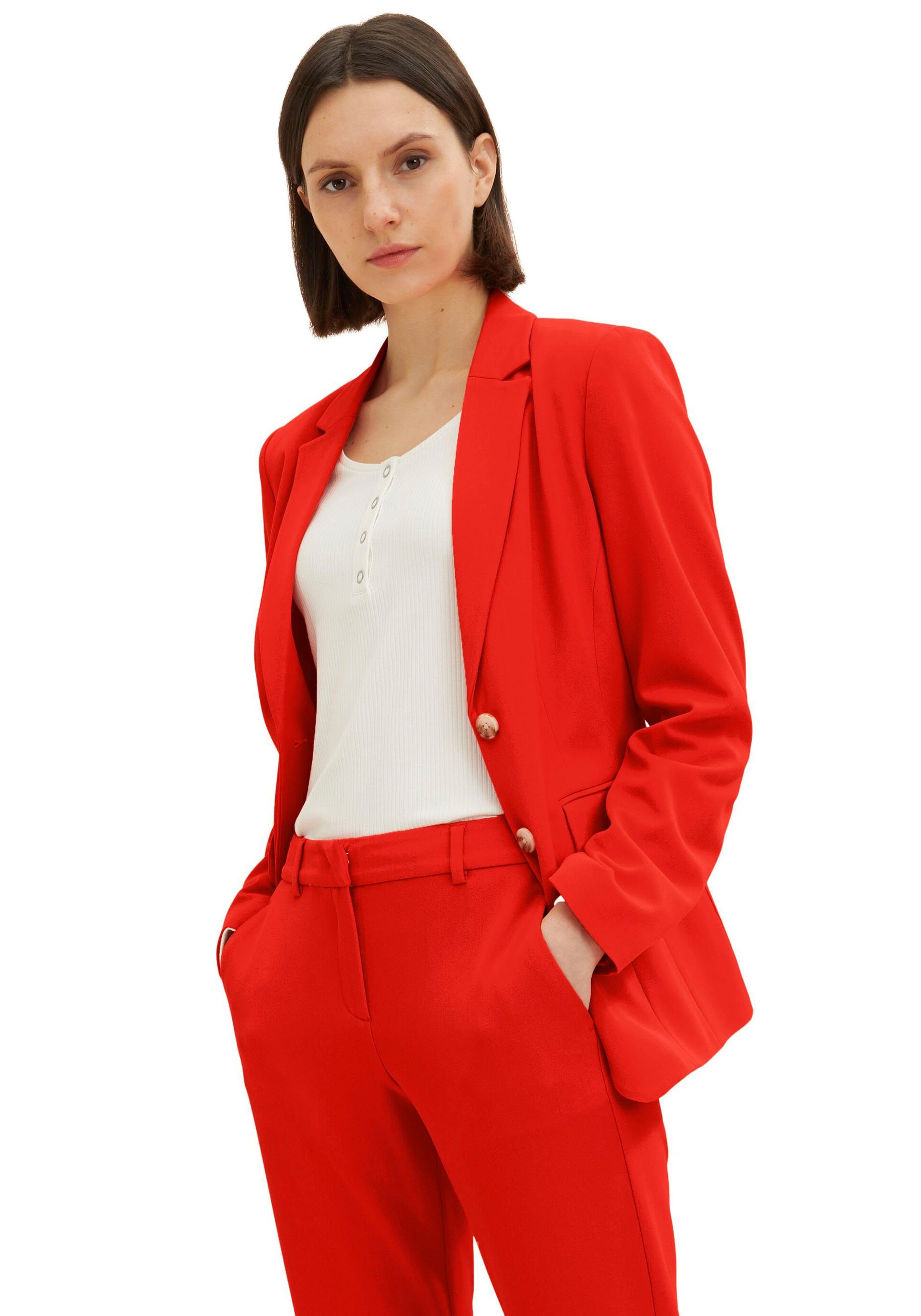 Tom Tailor Lange blazer in licht getailleerde snit