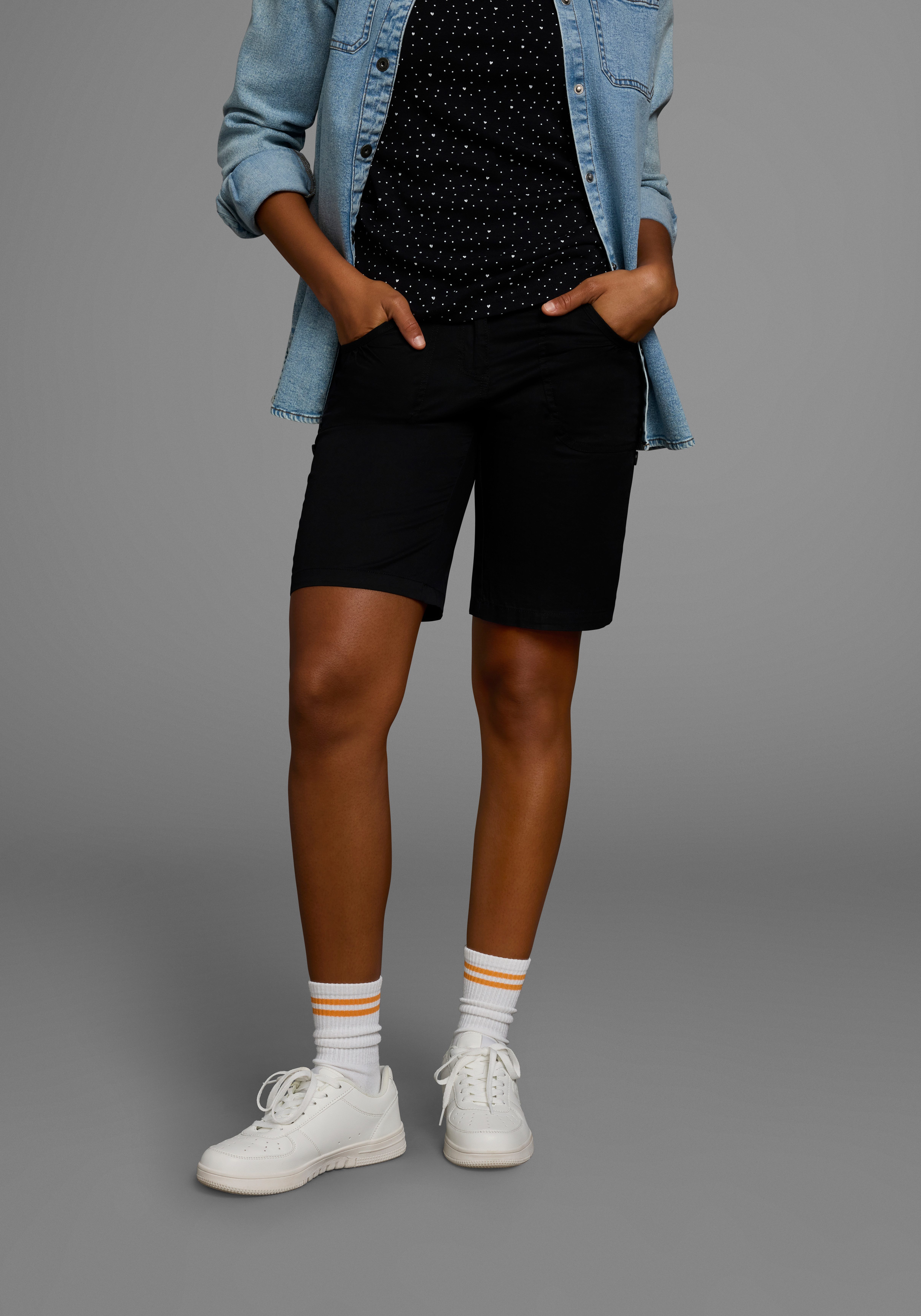 KangaROOS Bermuda oprolbaar dames shorts & bermuda's maat 50 zwart