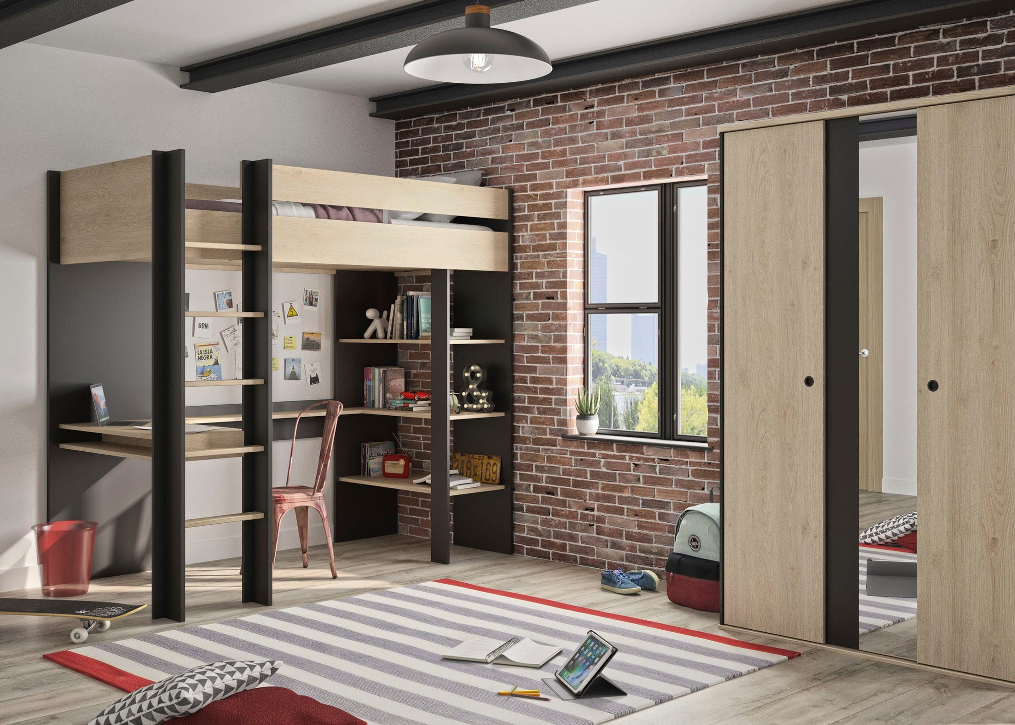 Gami Stapelbed Duplex met geïntegreerd bureau