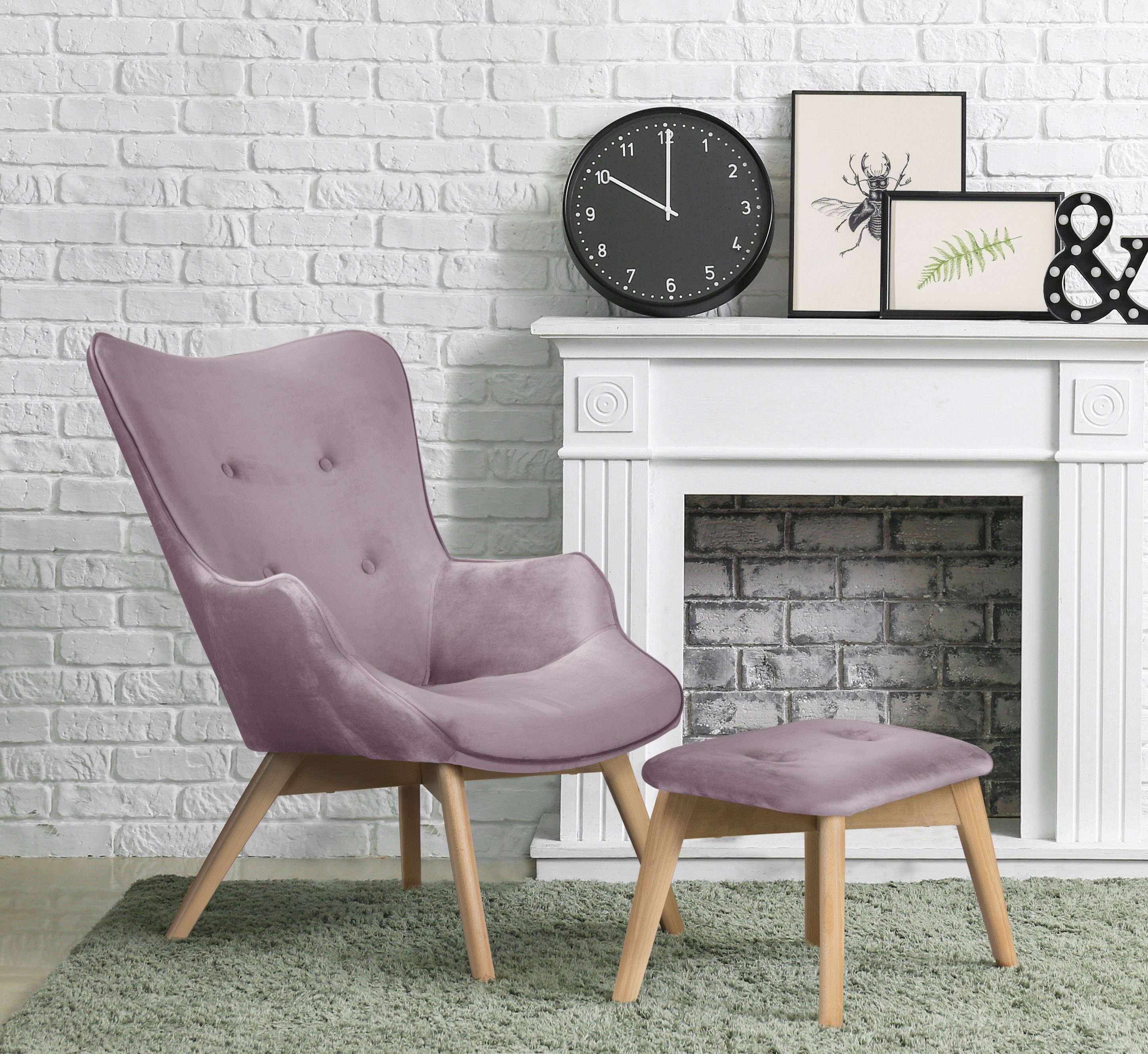andas Fauteuil Nicko naar keuze met of zonder kruk fauteuils roze