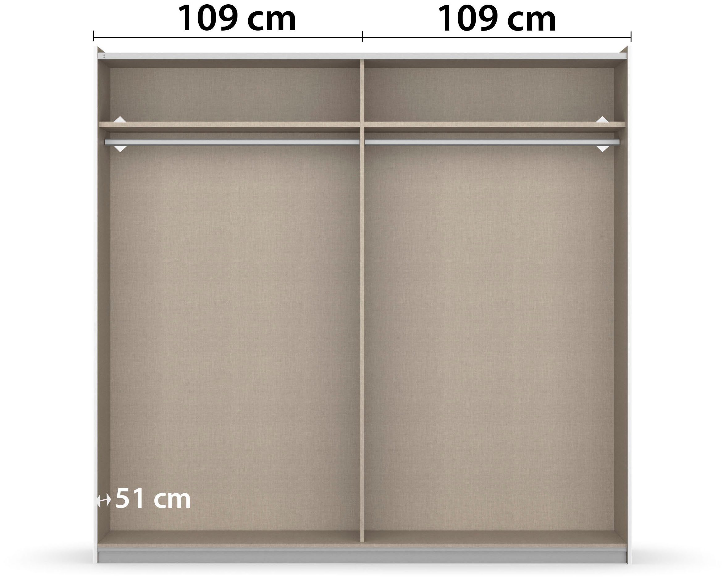 rauch Zweefdeurkast Kledingkast draaideurkast kast garderobe KRONACH TOPSELLER met spiegel en veel opbergruimte, metalen greepstrips, made in germany